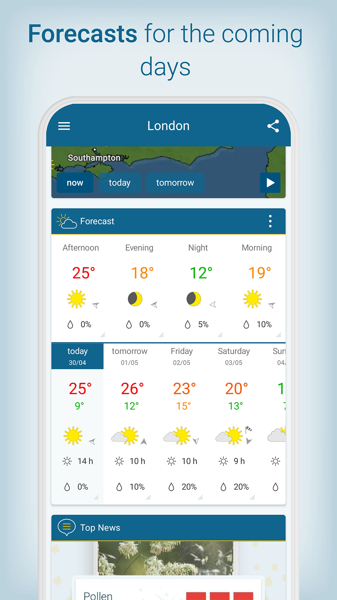 اسکرین شات 6 برنامه Weather & Radar - Forecasts