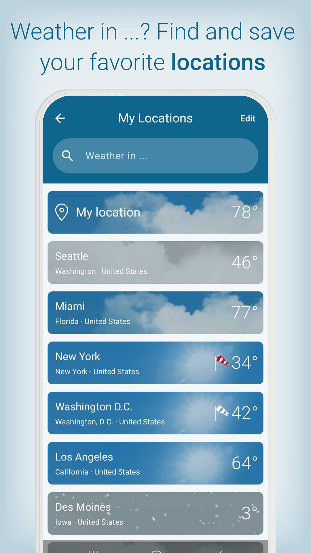 اسکرین شات 4 برنامه Weather & Radar - Storm radar
