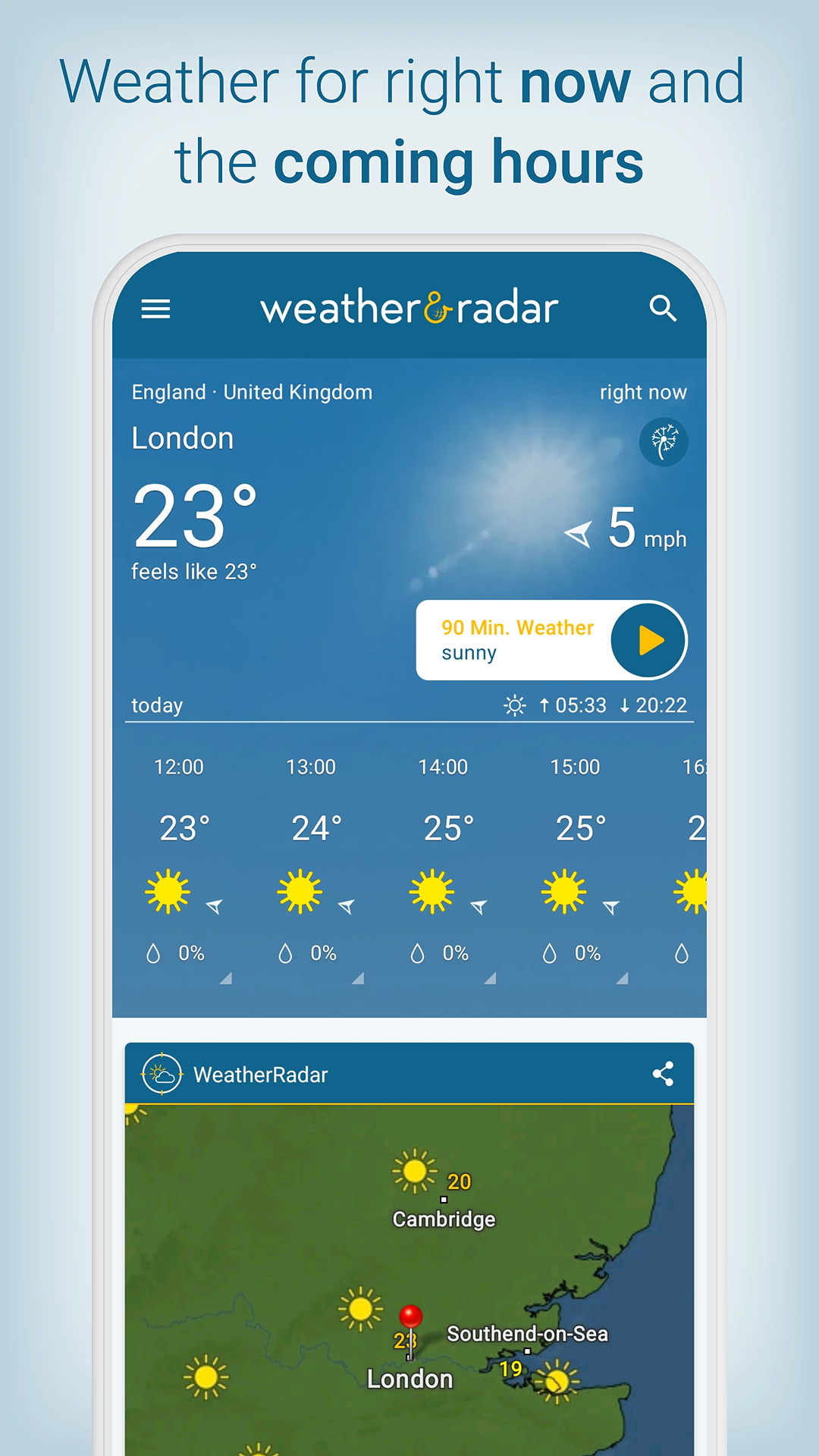 اسکرین شات 1 برنامه Weather & Radar - Forecasts
