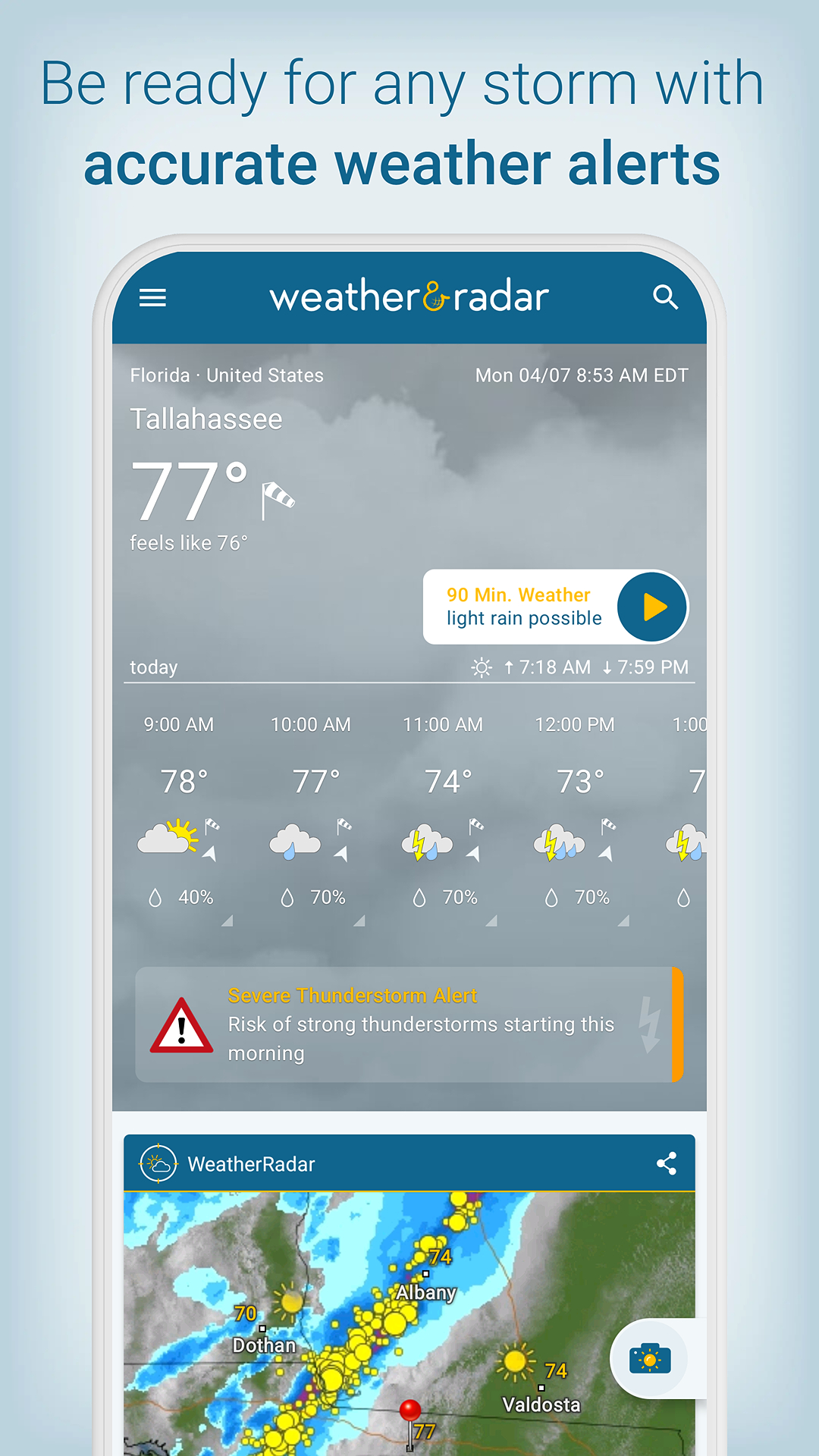 اسکرین شات 4 برنامه Weather & Radar - Storm radar