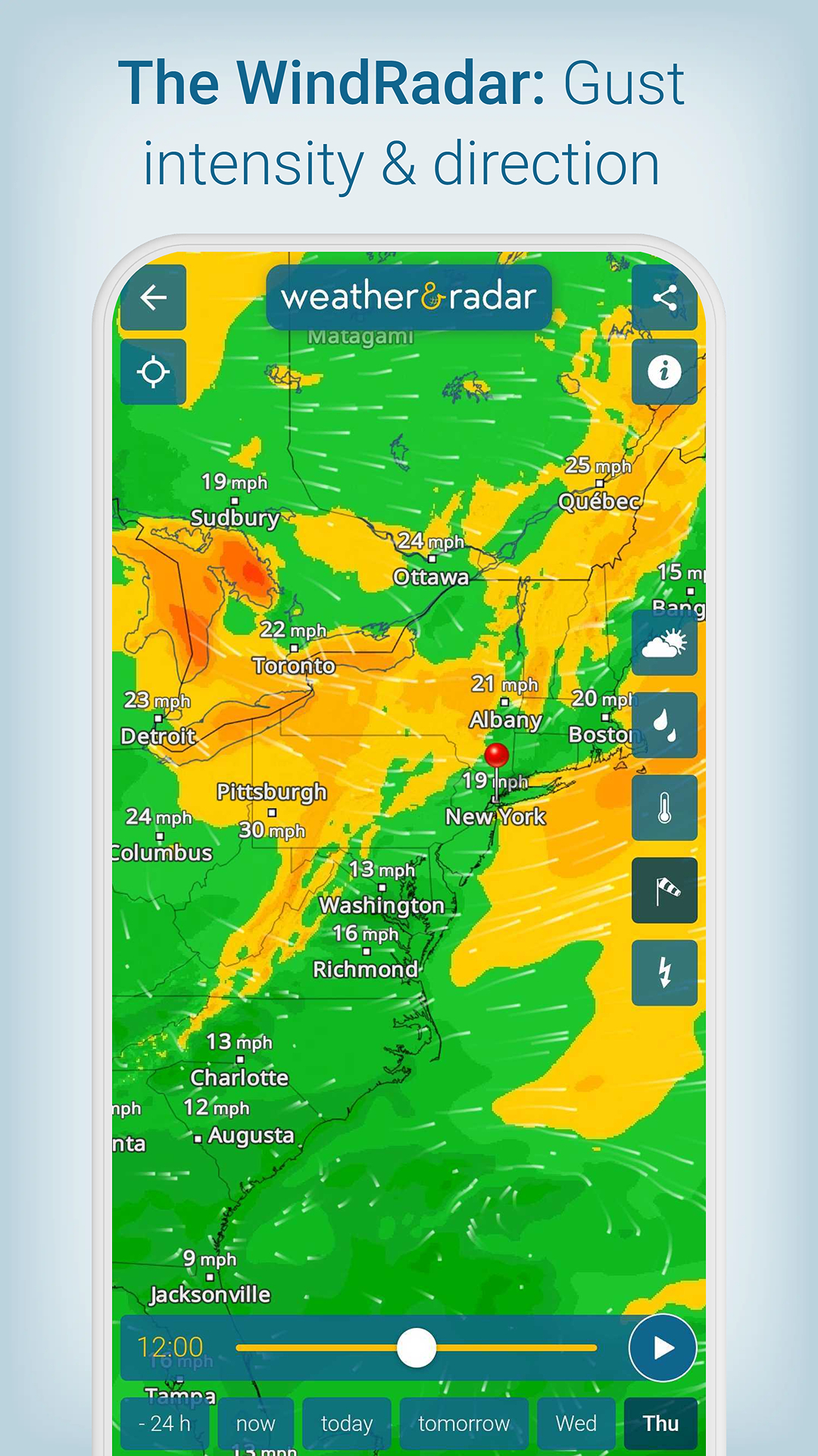 اسکرین شات 6 برنامه Weather & Radar - Storm radar