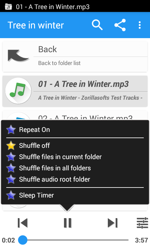 اسکرین شات 2 برنامه Music Folder Player