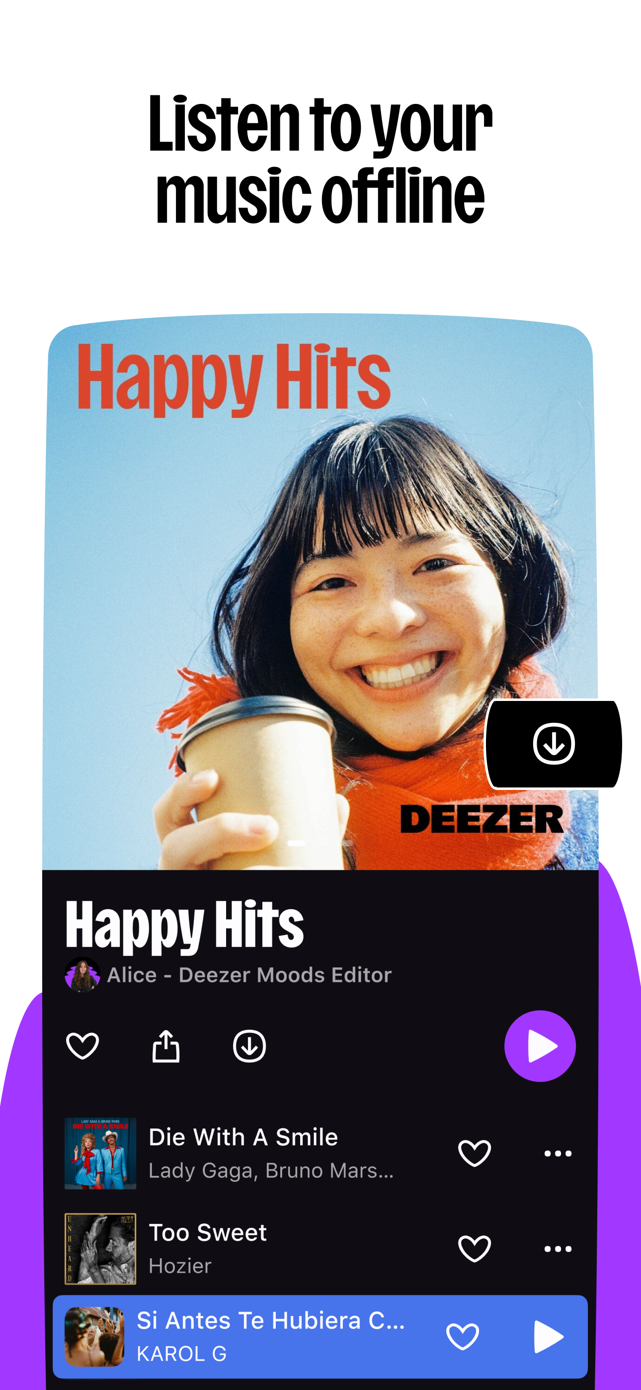 اسکرین شات 6 برنامه Deezer: Music & Podcast Player