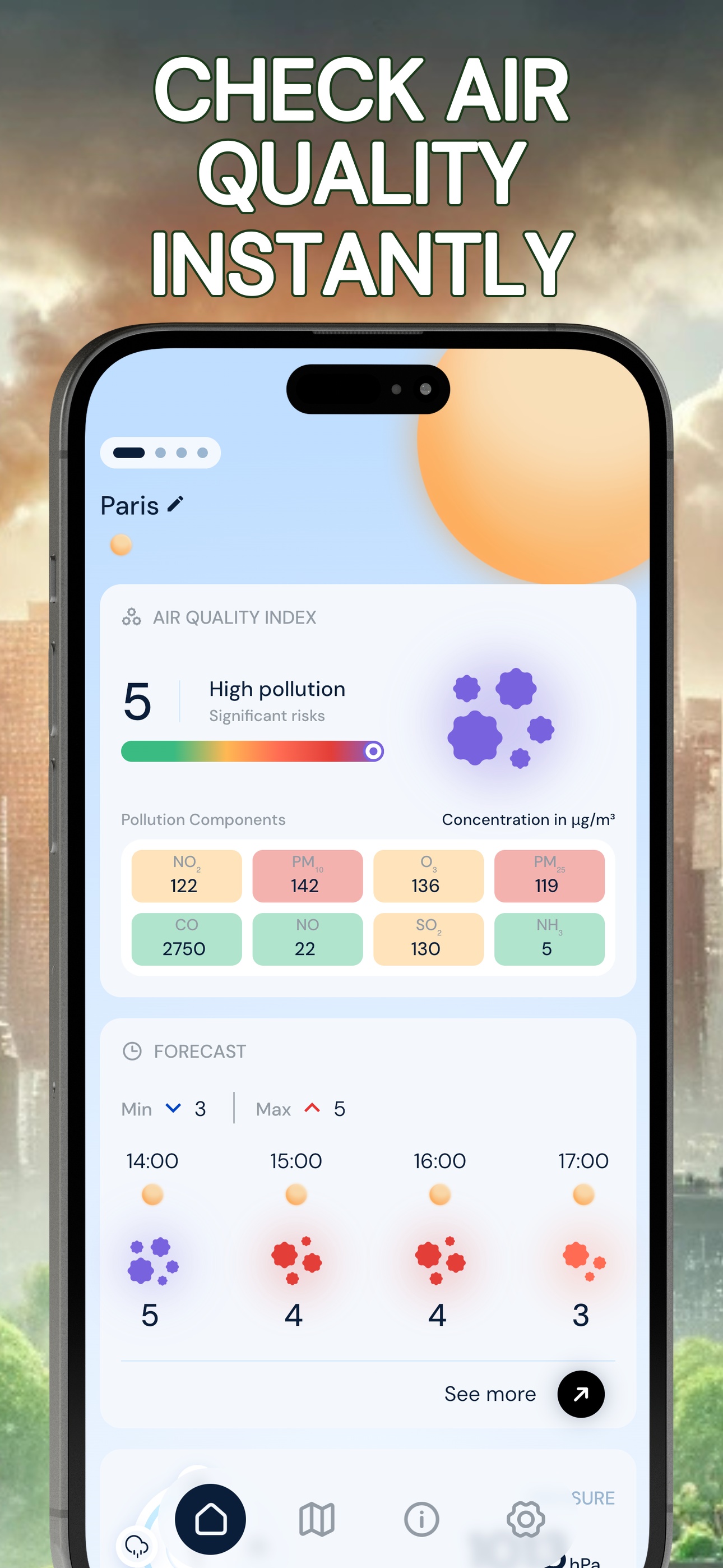 اسکرین شات 1 برنامه Air Quality Widget