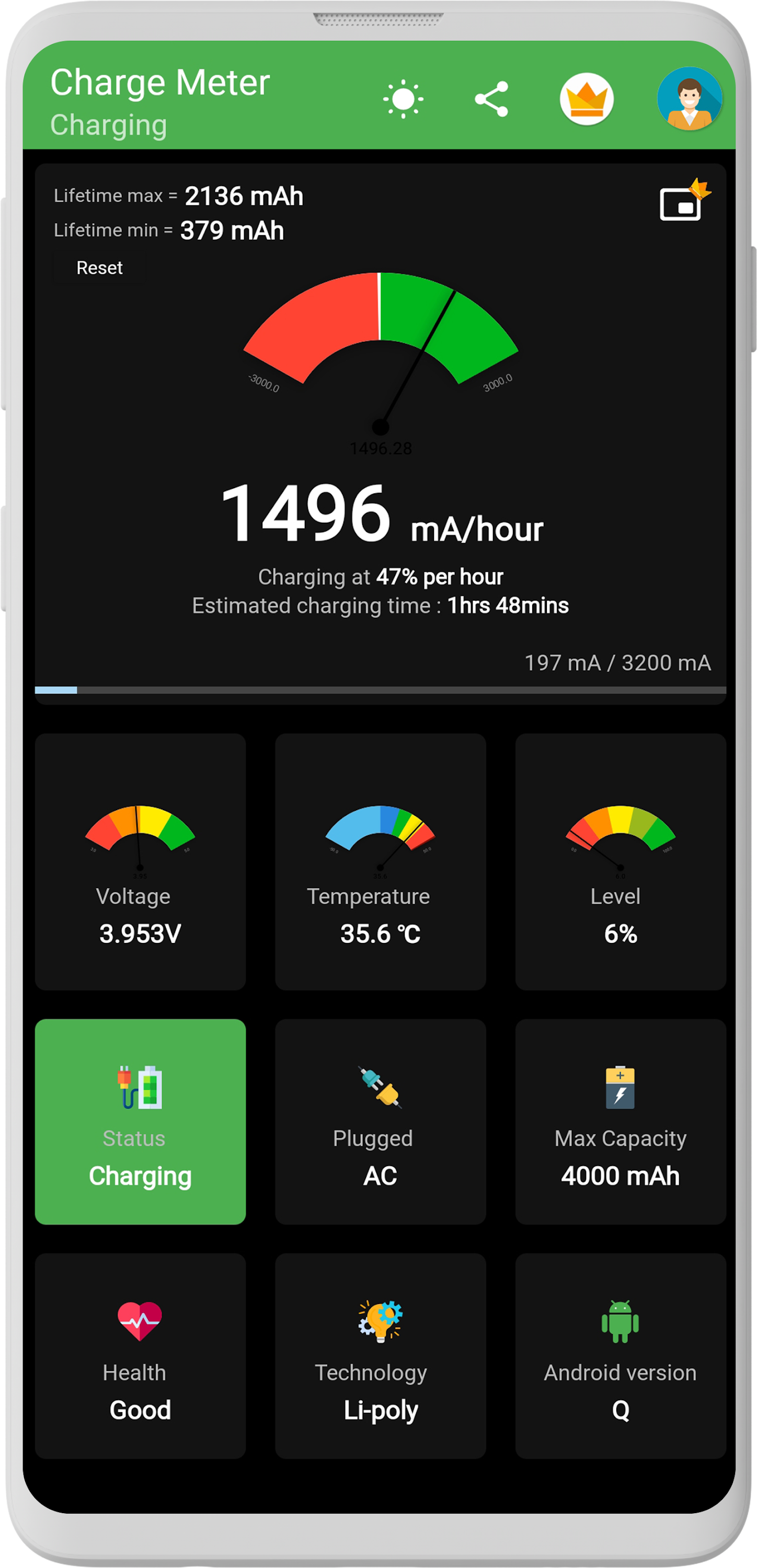 اسکرین شات 3 برنامه Charge Meter