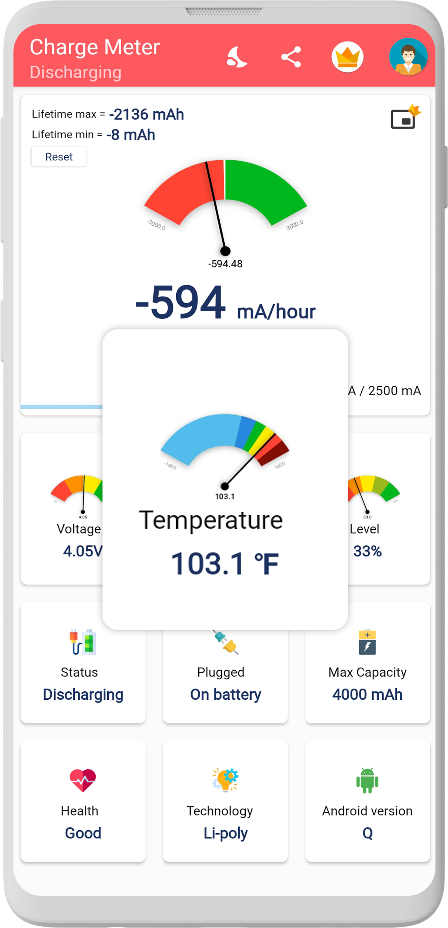 اسکرین شات 5 برنامه Charge Meter