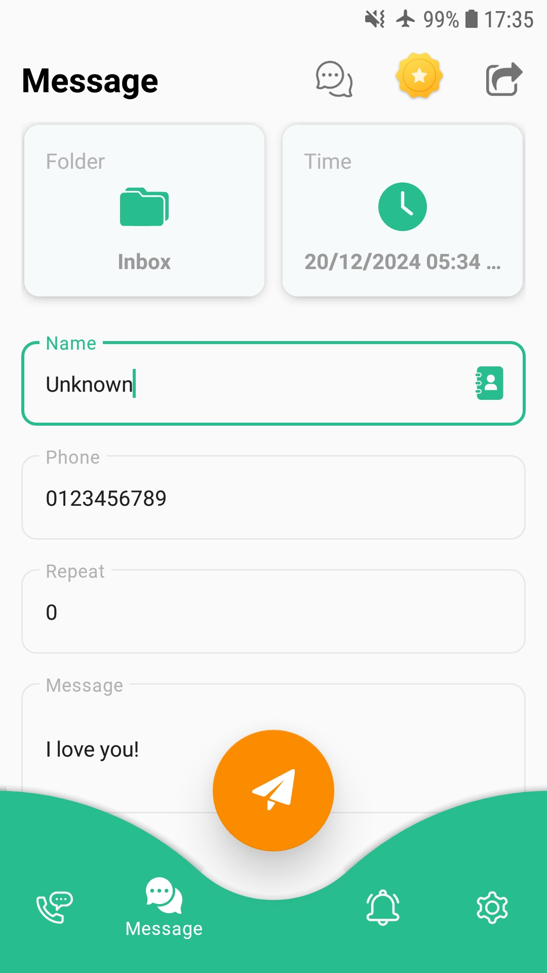 اسکرین شات 4 برنامه Fake Call and Sms