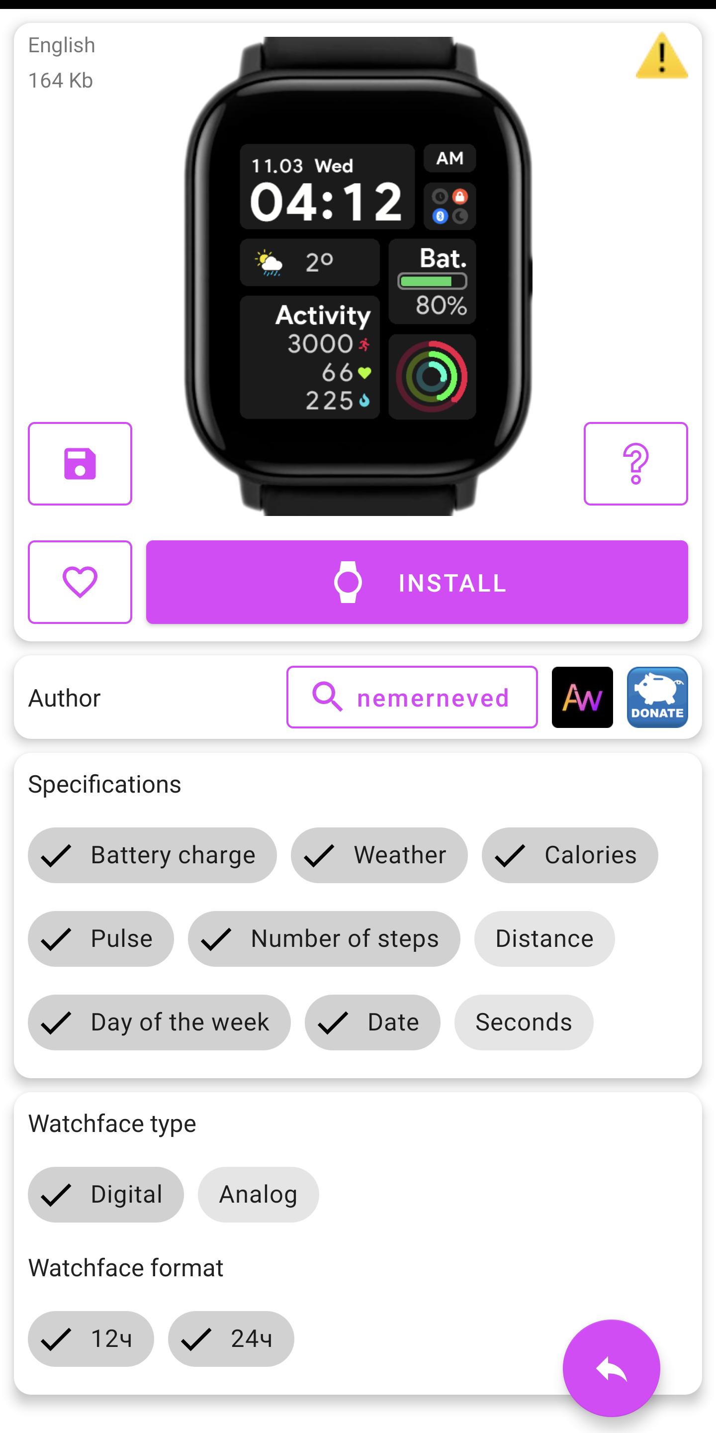 اسکرین شات 3 برنامه Amazfit GTS WatchFaces