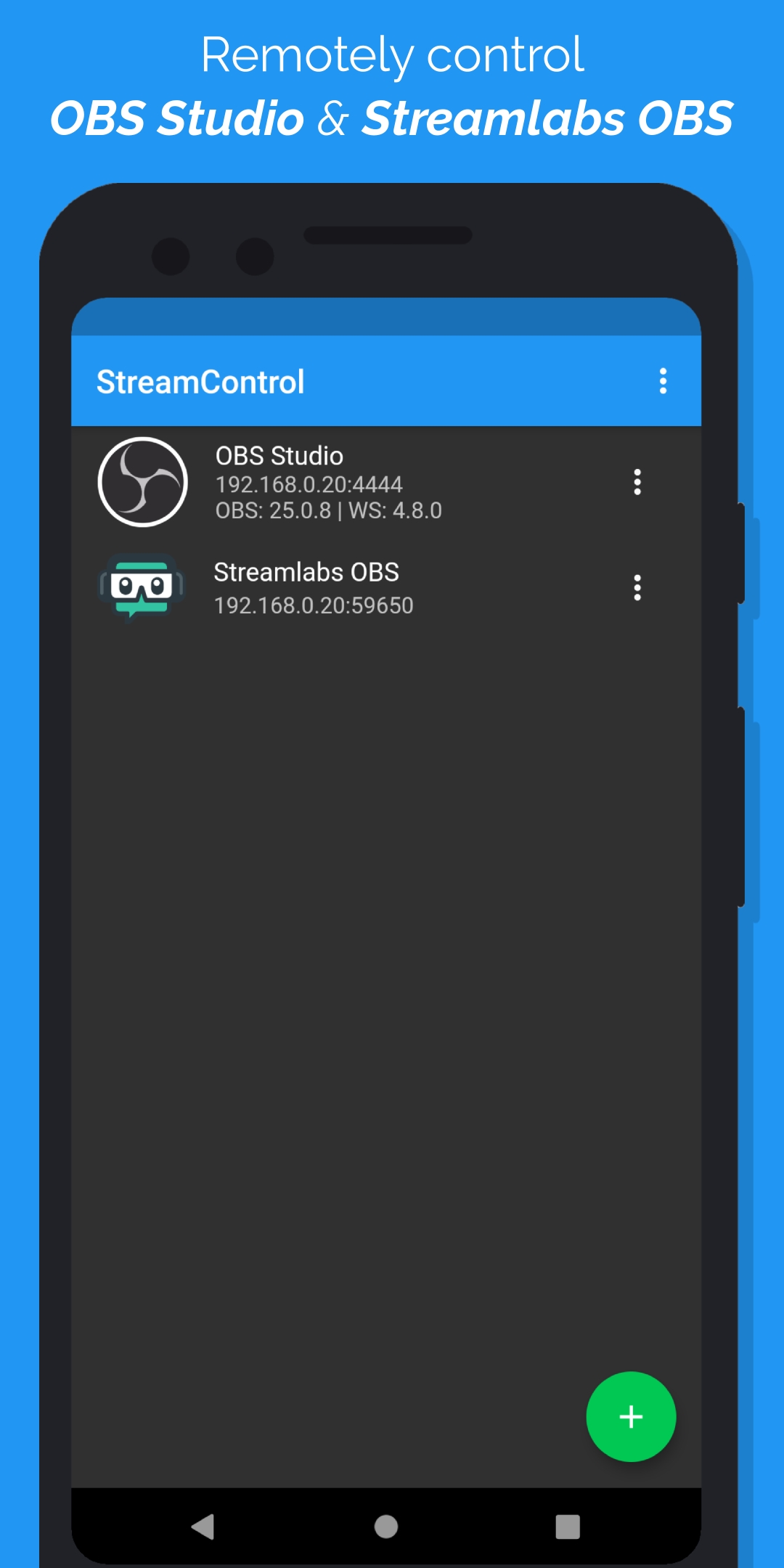 اسکرین شات برنامه StreamCtrl - Remote for OBS 1