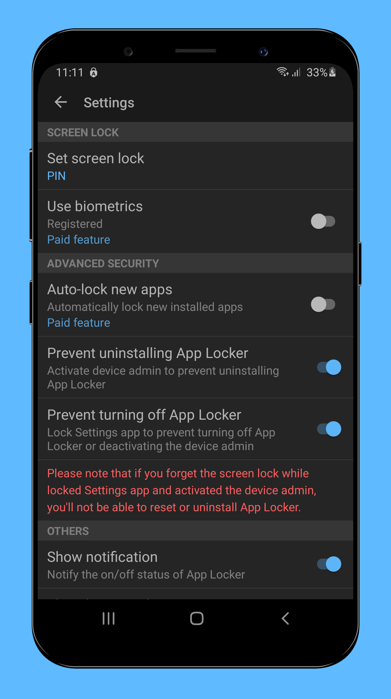 اسکرین شات 4 برنامه App Locker - Protect apps
