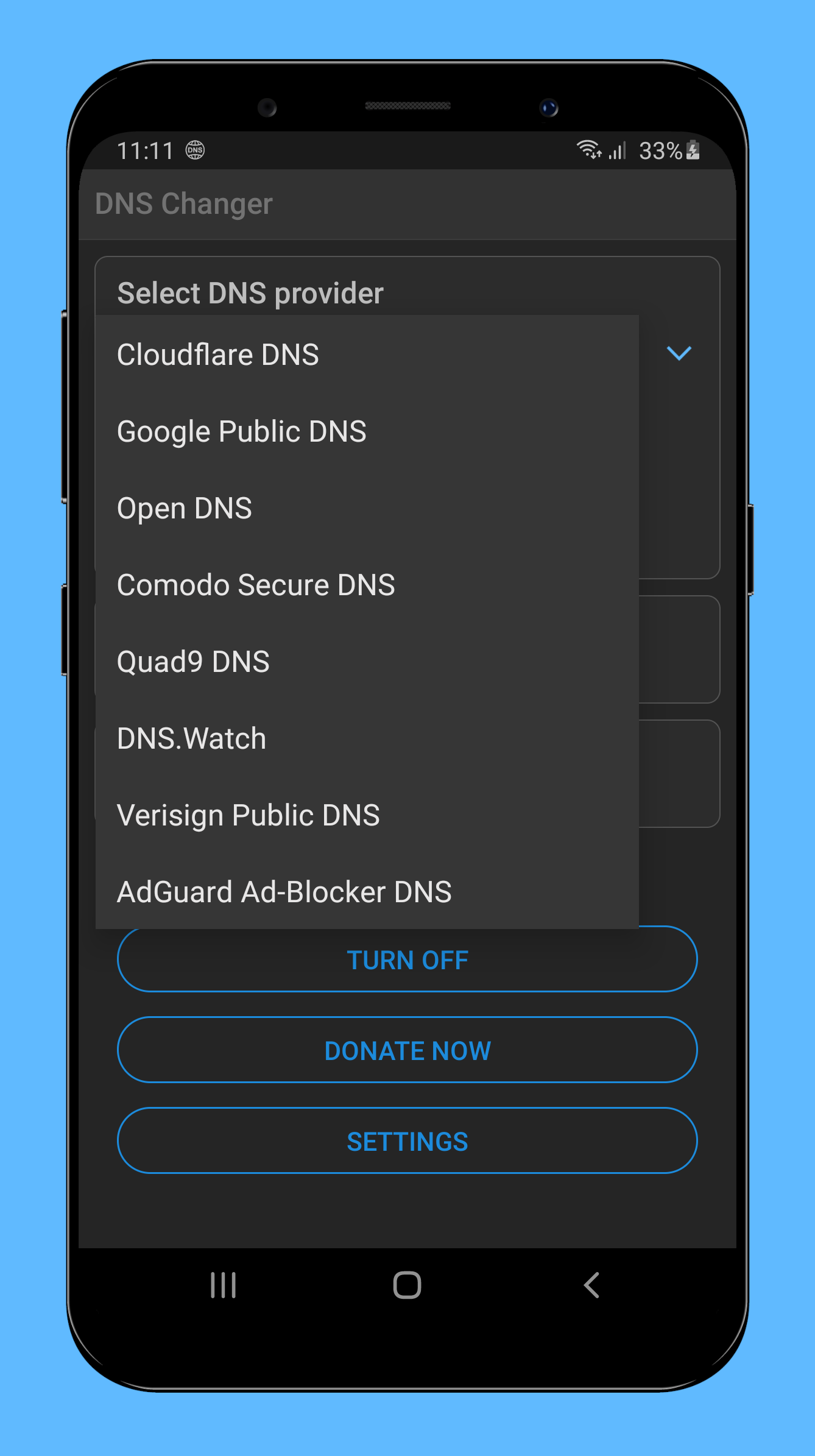 اسکرین شات 2 برنامه DNS Changer - Better Internet