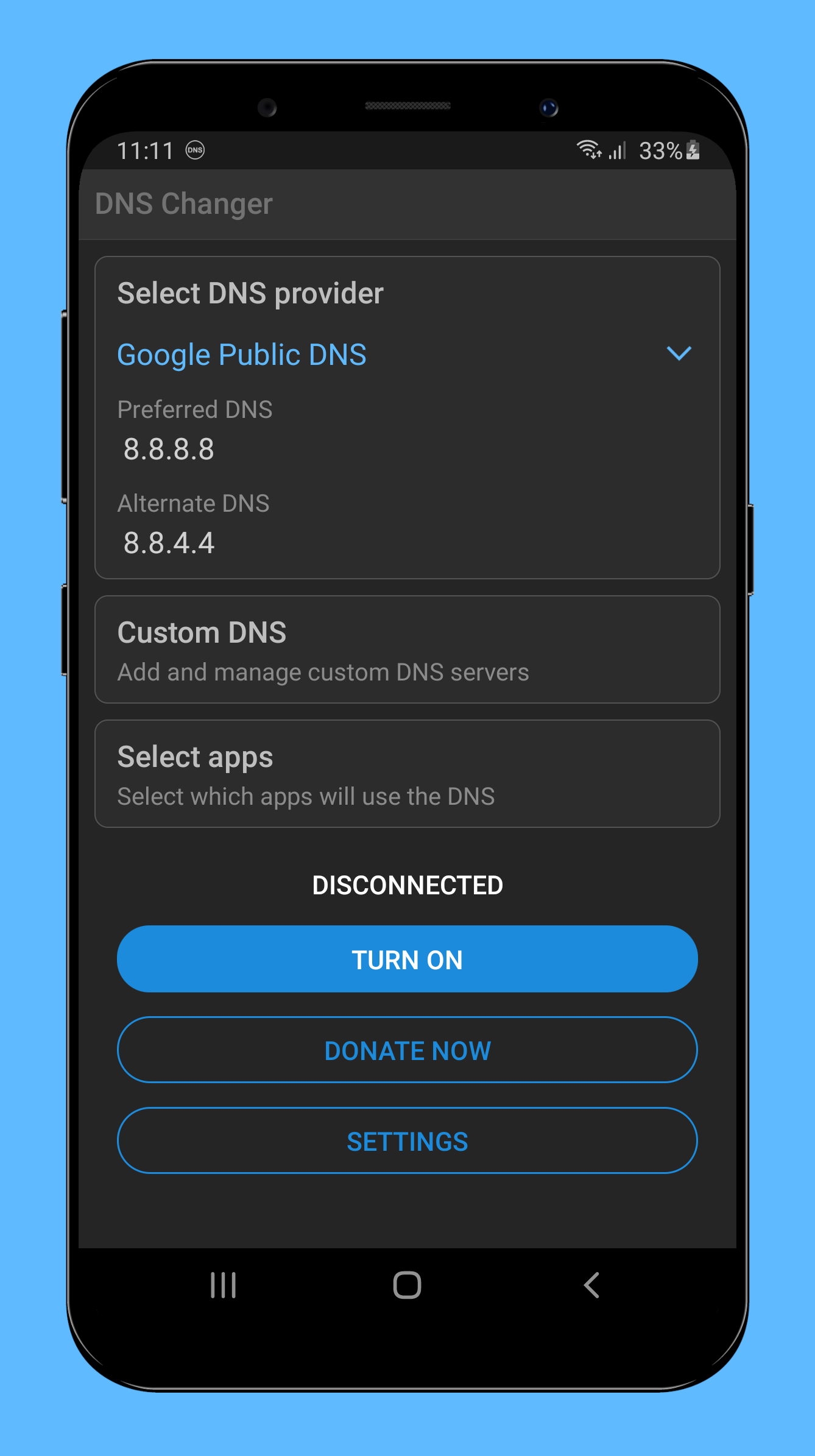 اسکرین شات 1 برنامه DNS Changer - Better Internet