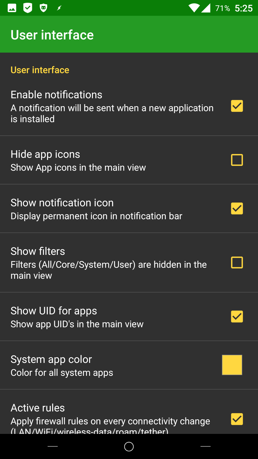 اسکرین شات 1 برنامه AFWall+ (Android Firewall +)
