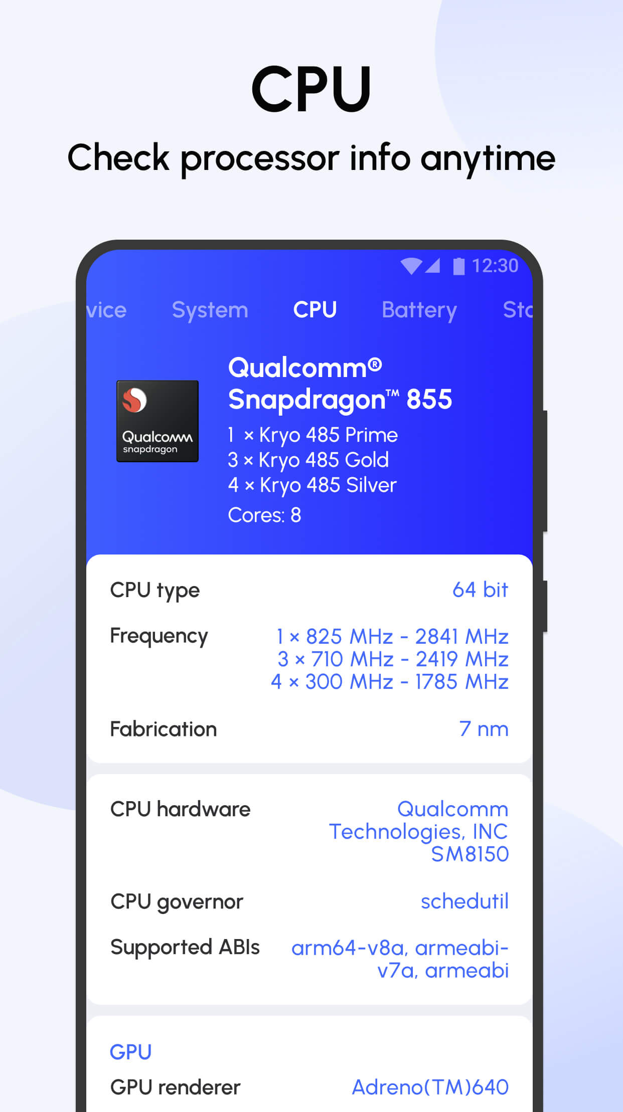 اسکرین شات 3 برنامه Device Info: System Info & CPU