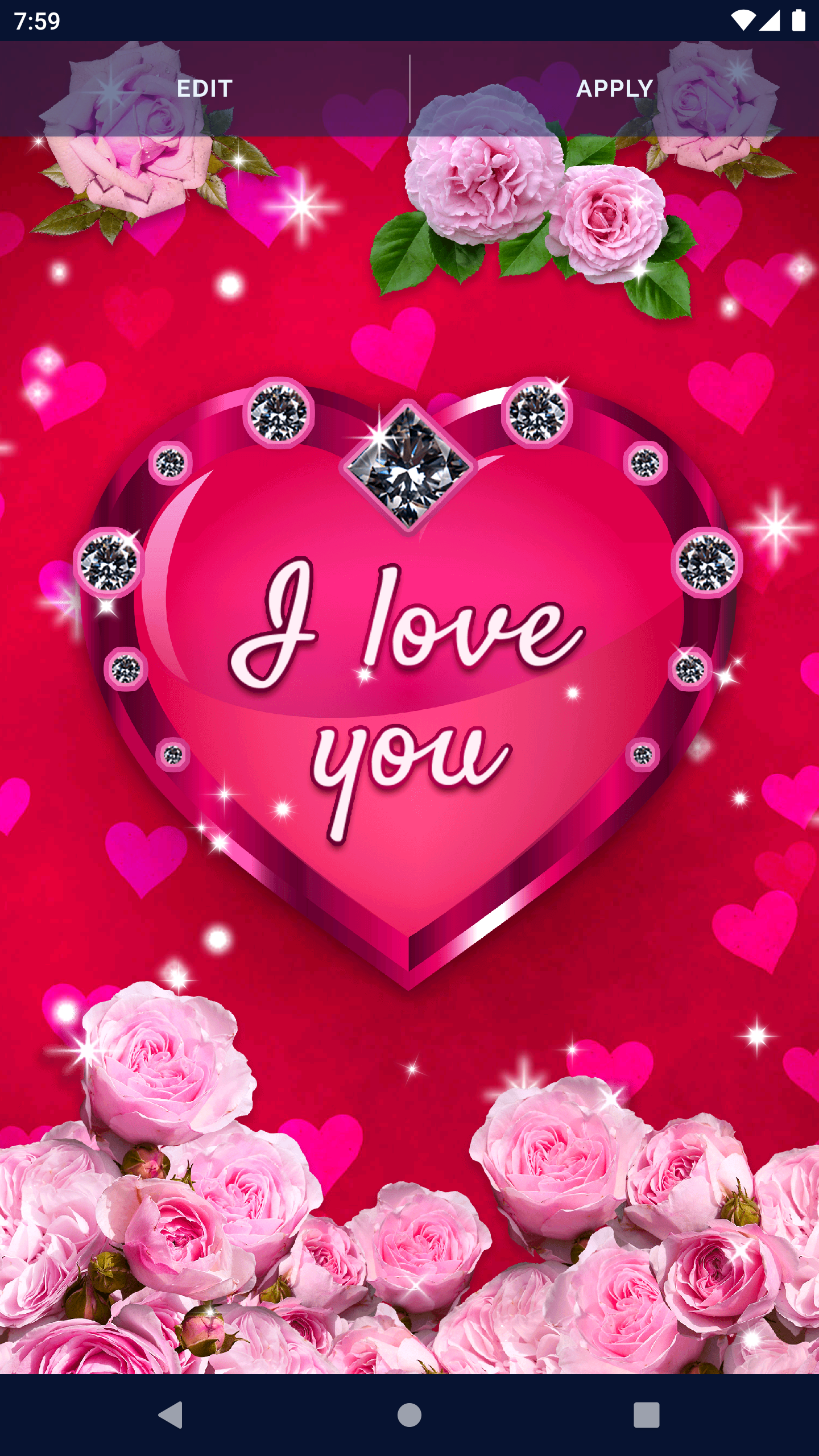 اسکرین شات 5 برنامه Diamond Hearts Live Wallpaper