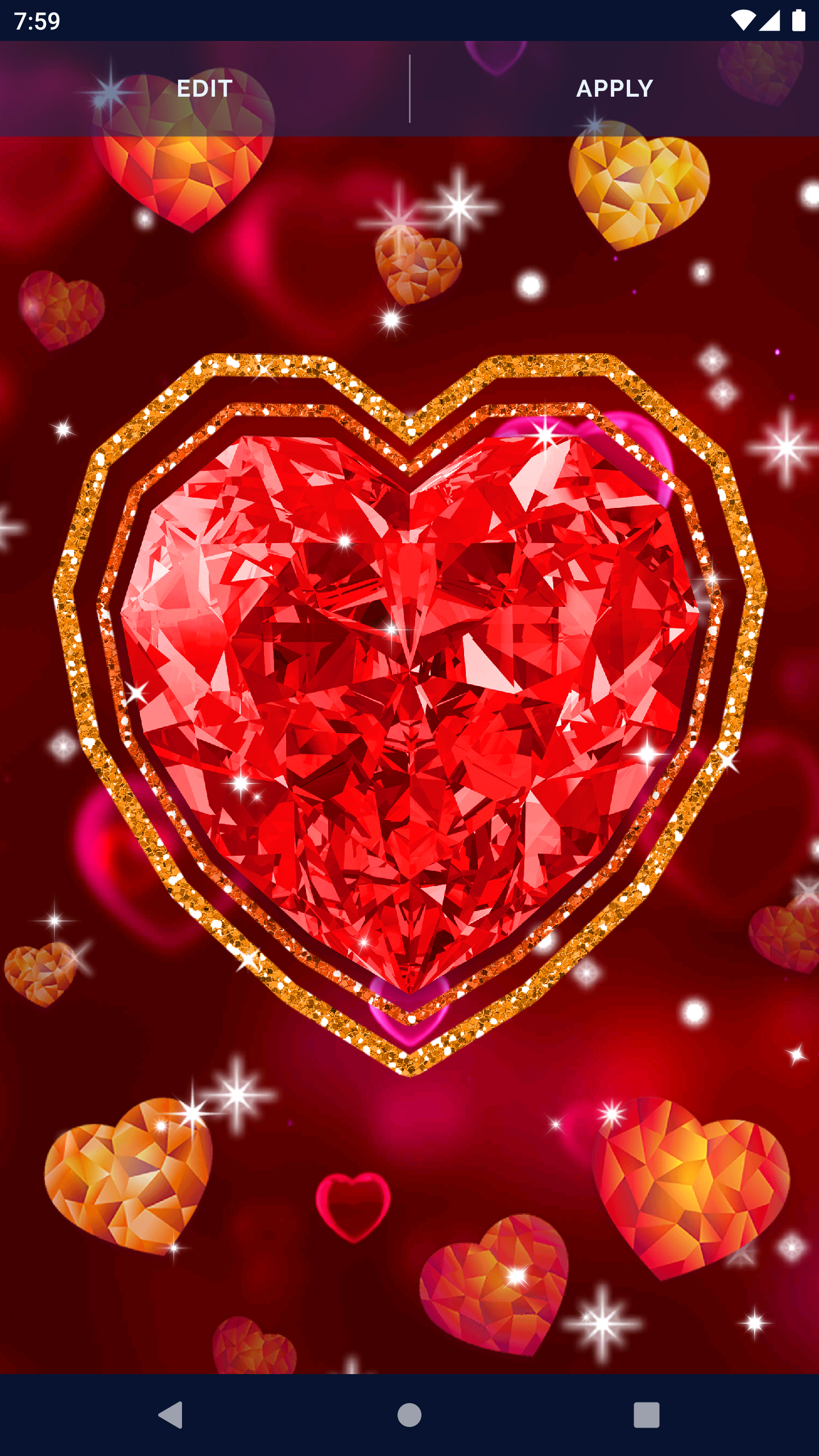 اسکرین شات 8 برنامه Diamond Hearts Live Wallpaper