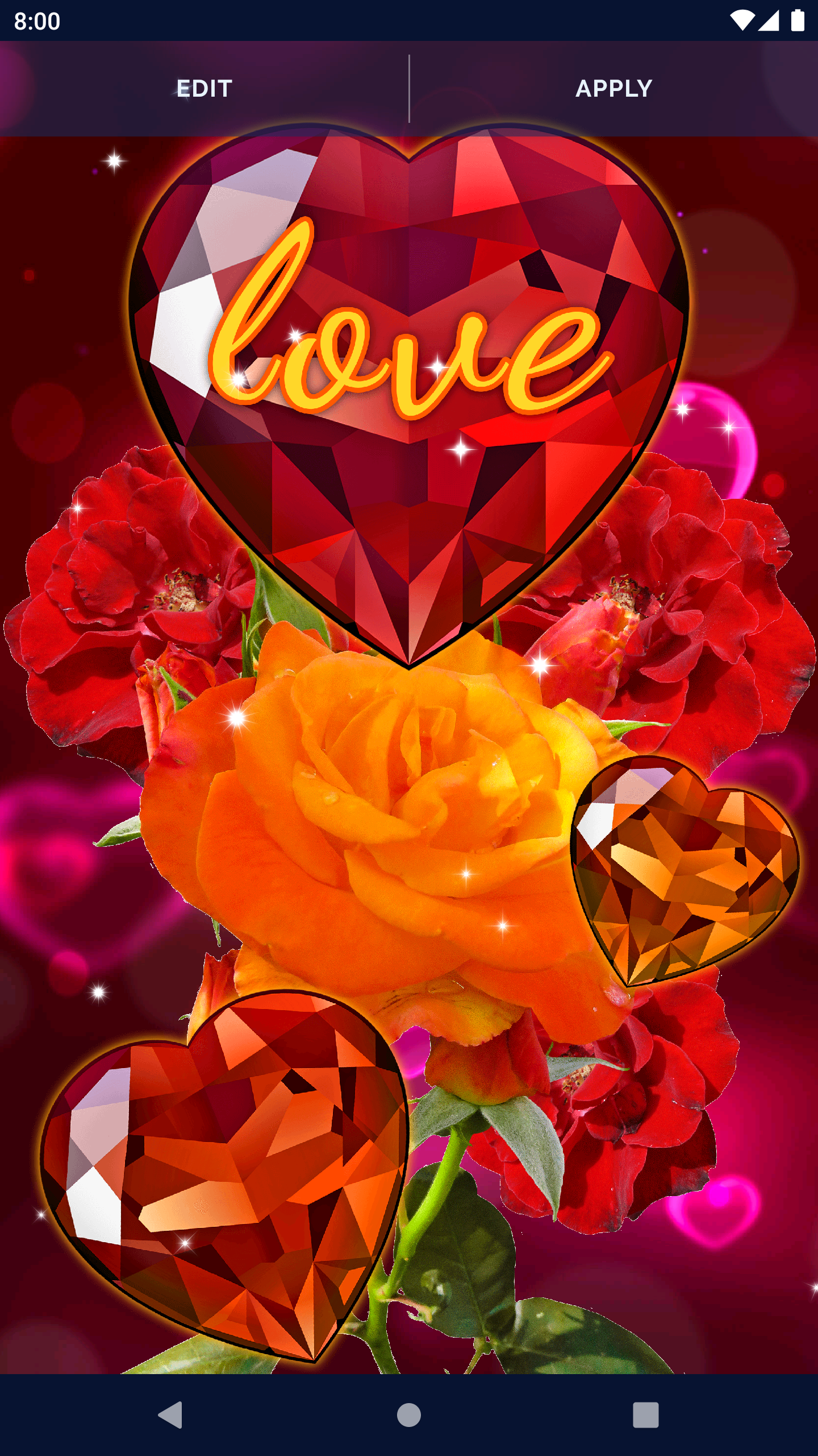 اسکرین شات 4 برنامه Diamond Hearts Live Wallpaper