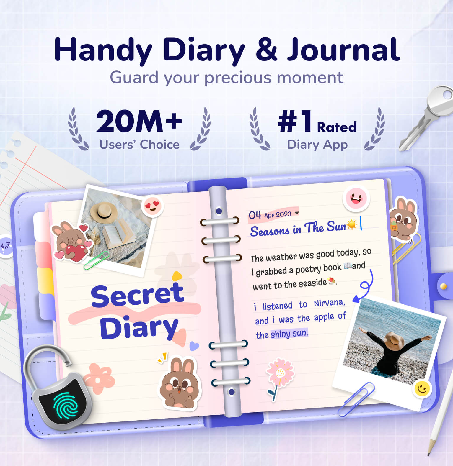 اسکرین شات 1 برنامه Diary with Lock: Diary Journal