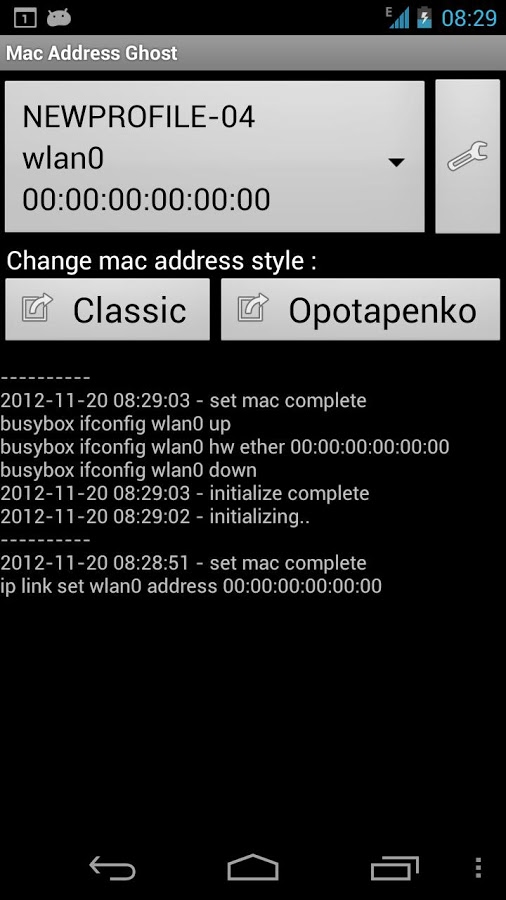 اسکرین شات 1 برنامه Mac Address Ghost