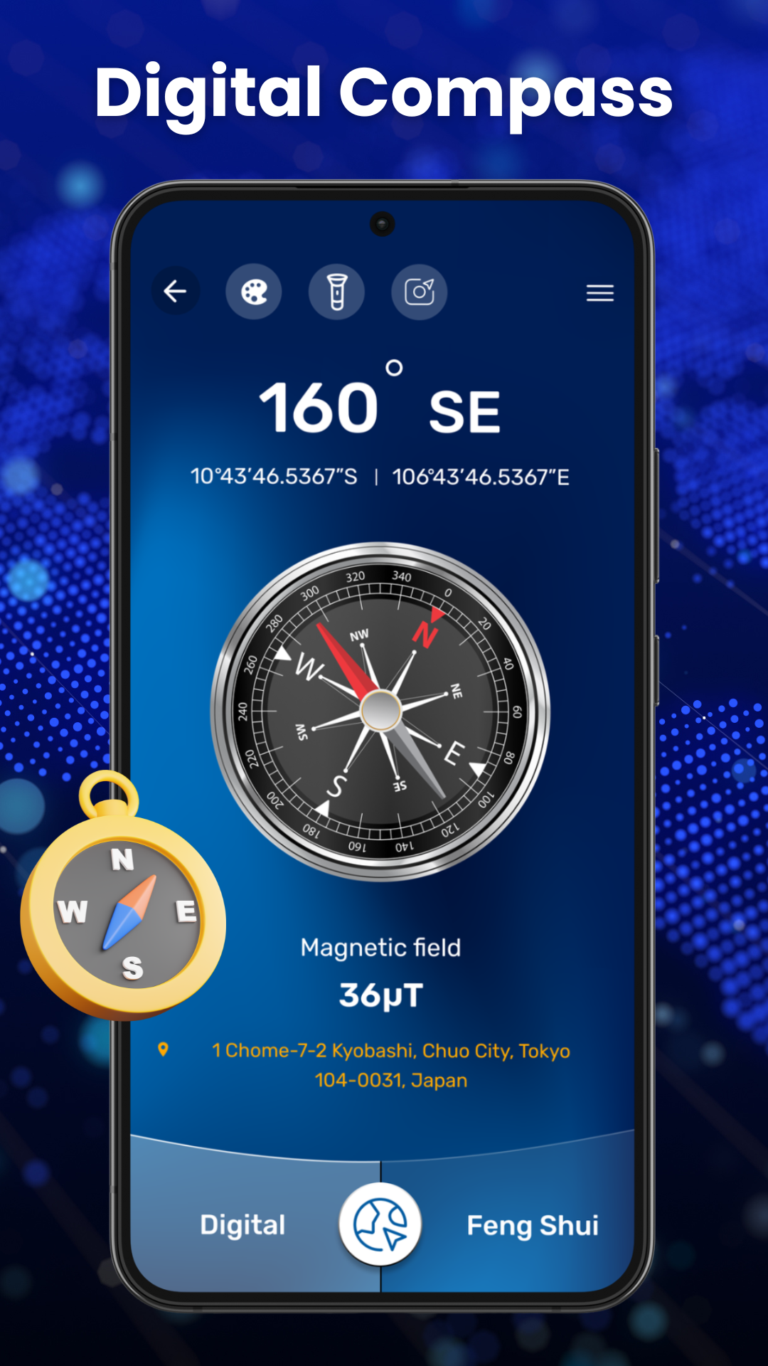 اسکرین شات 1 برنامه Compass App: Accurate Compass