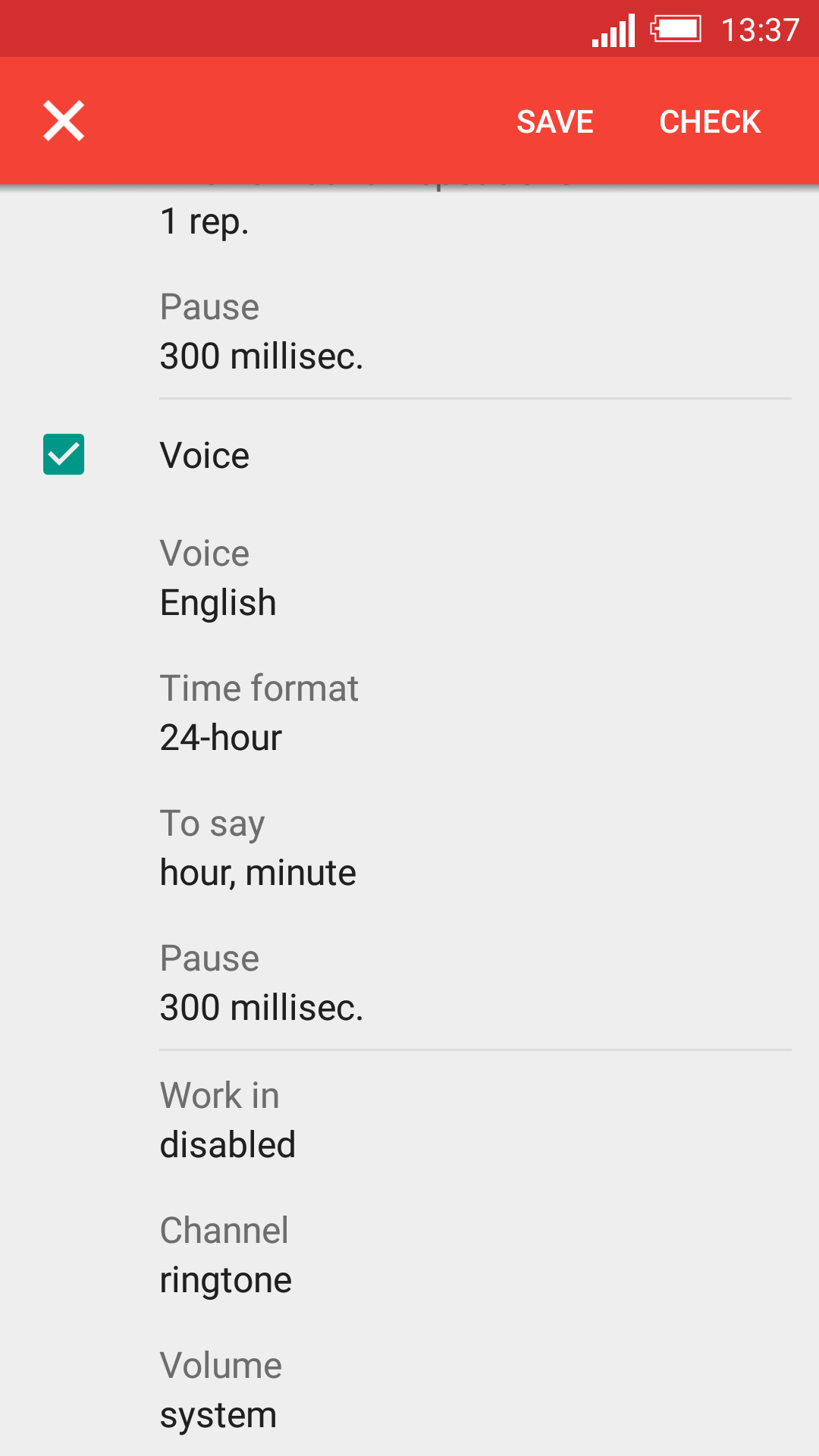 اسکرین شات 5 برنامه Speaking clock DVBeep