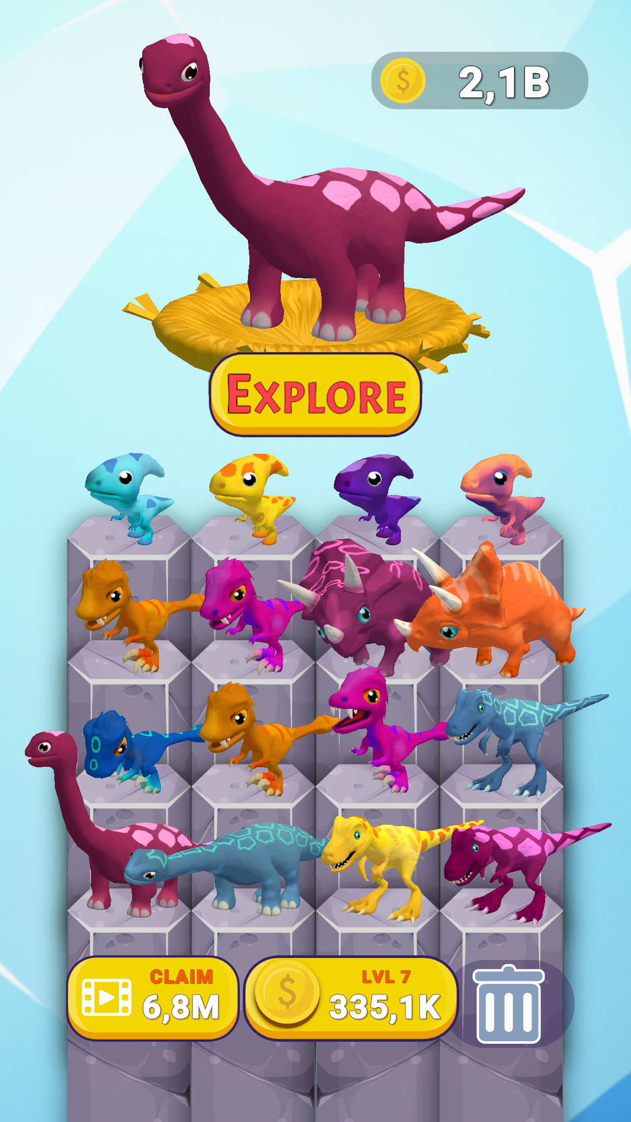 اسکرین شات 7 بازی Dino Evolution: Merge Dinosaur