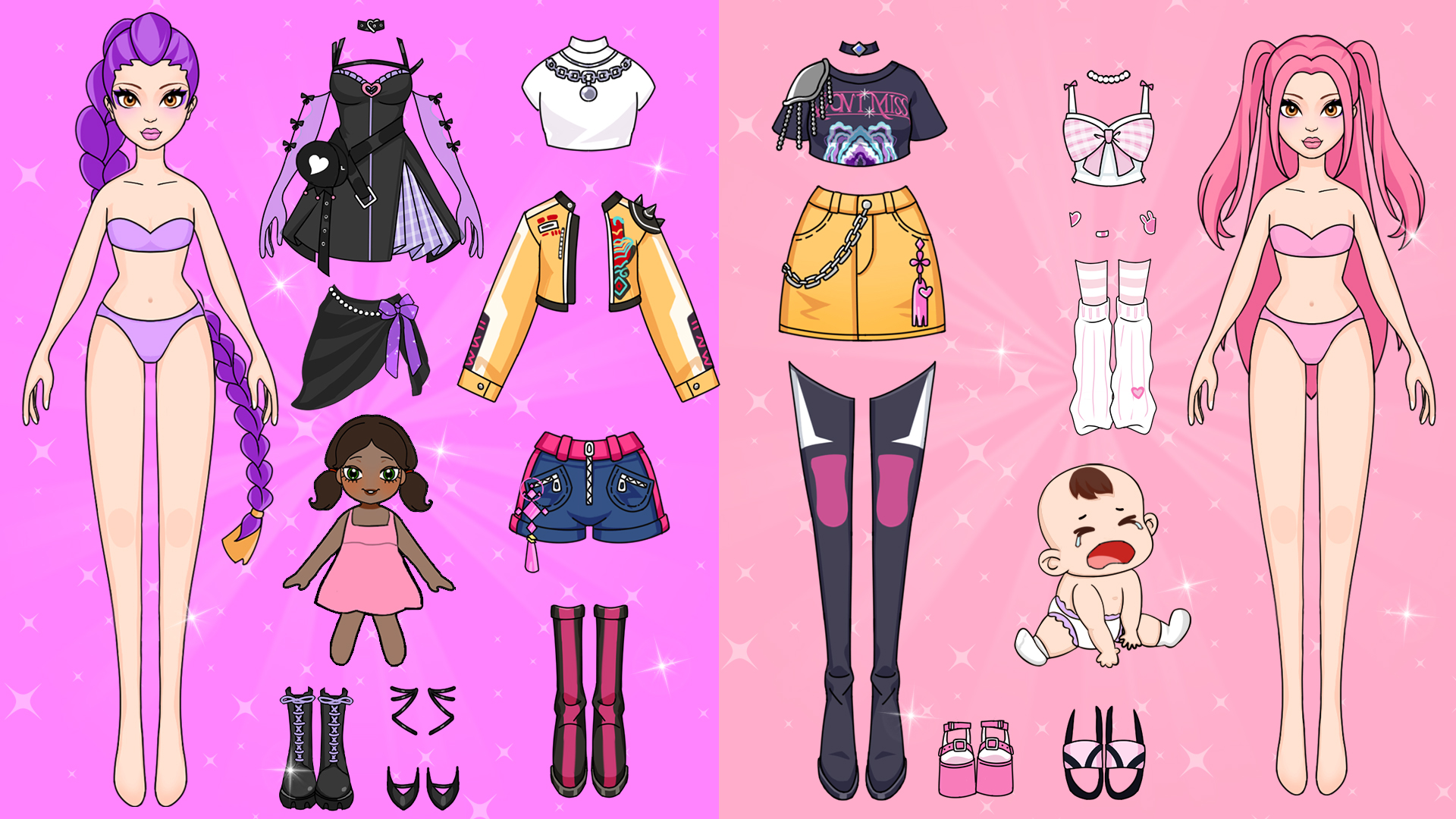 اسکرین شات 1 بازی Magic Paper Dolls Dress Up DIY