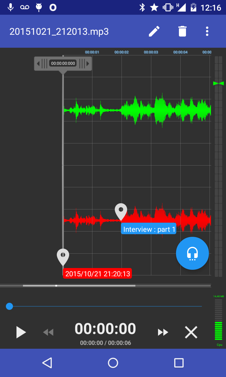 اسکرین شات 1 برنامه RecForge II - Audio Recorder