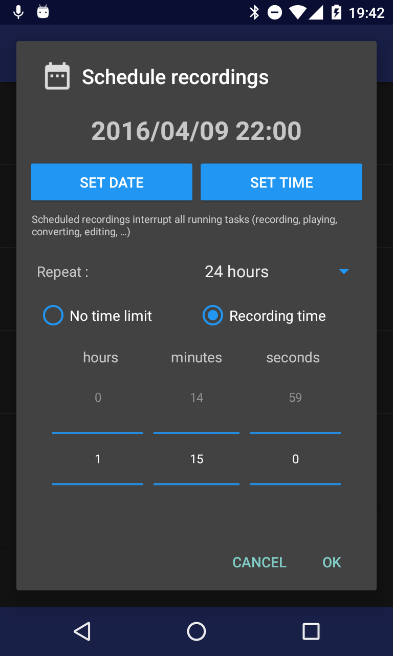 اسکرین شات 4 برنامه RecForge II - Audio Recorder