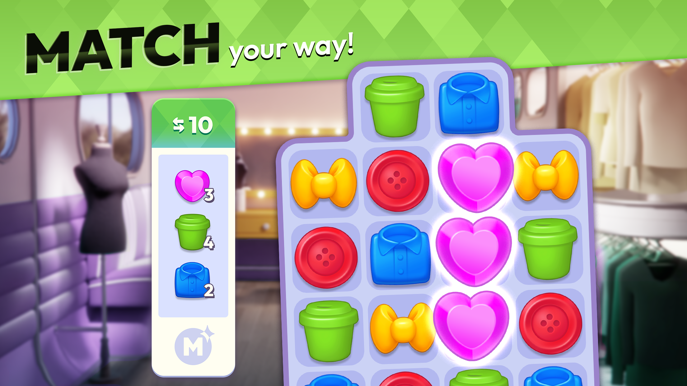 اسکرین شات 5 بازی Makeover Match - Fashion Game