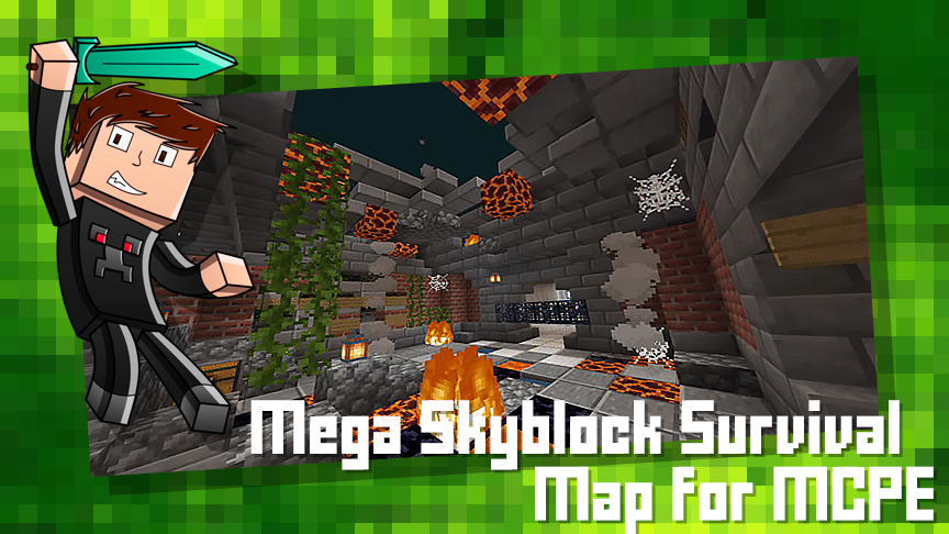 اسکرین شات 2 برنامه Mega Skyblock Survival Map for