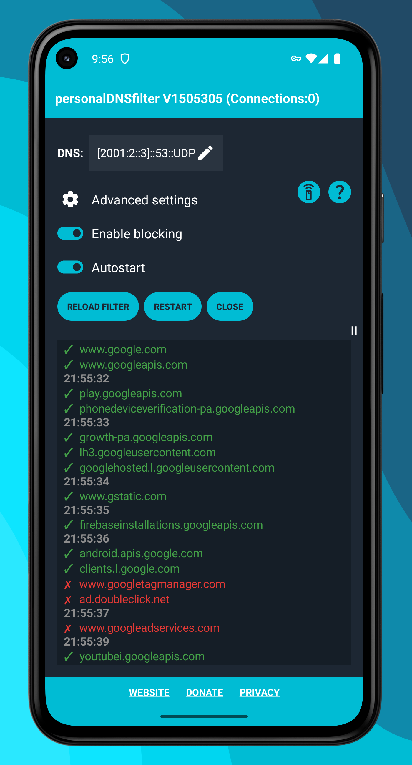 اسکرین شات 2 برنامه personalDNSfilter