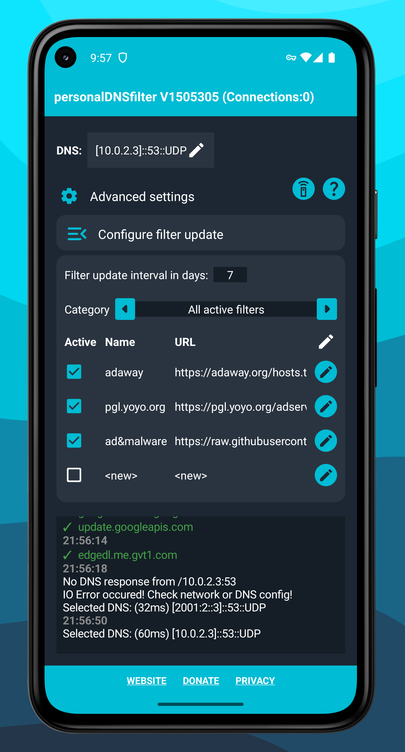 اسکرین شات 4 برنامه personalDNSfilter