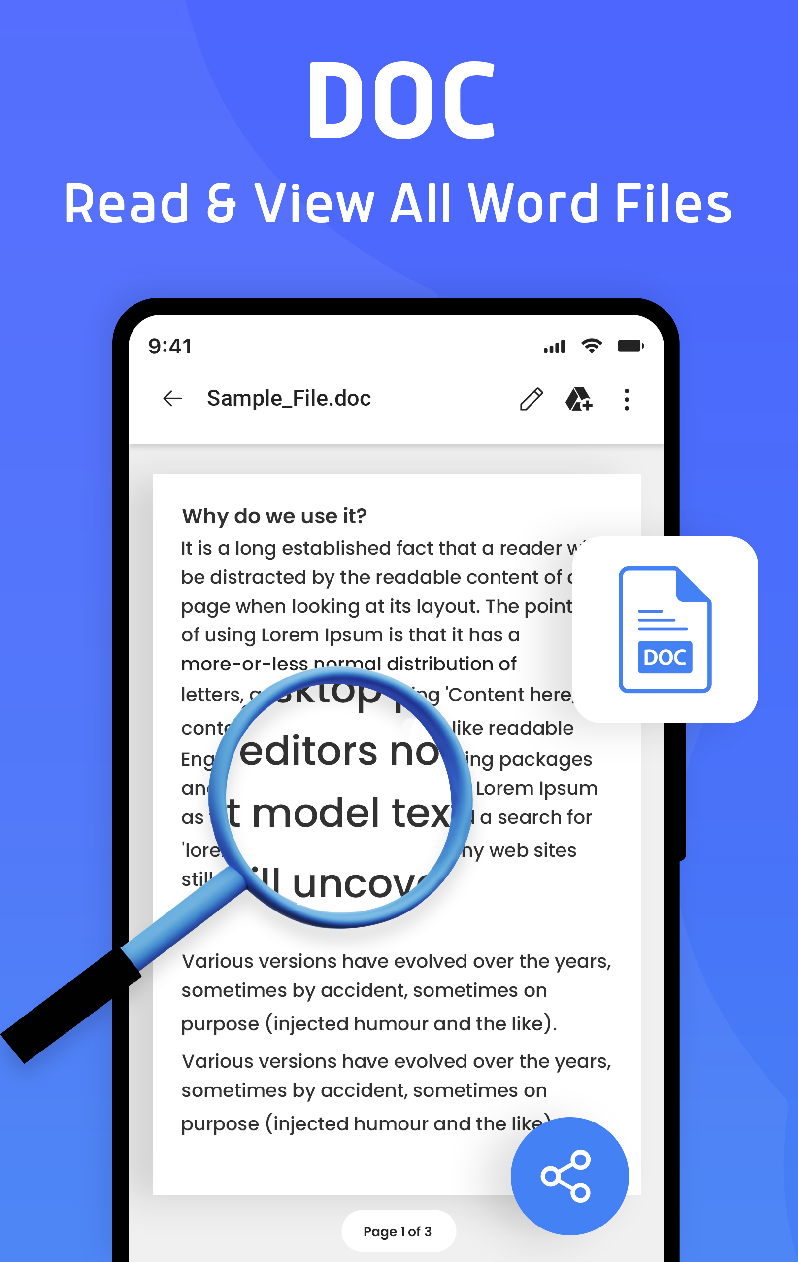 اسکرین شات 4 برنامه Document Reader PDF Word & XLS