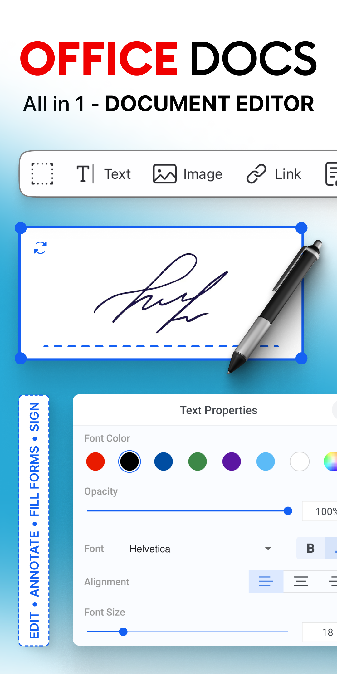 اسکرین شات 1 برنامه Office Docs : PDF Text Editor