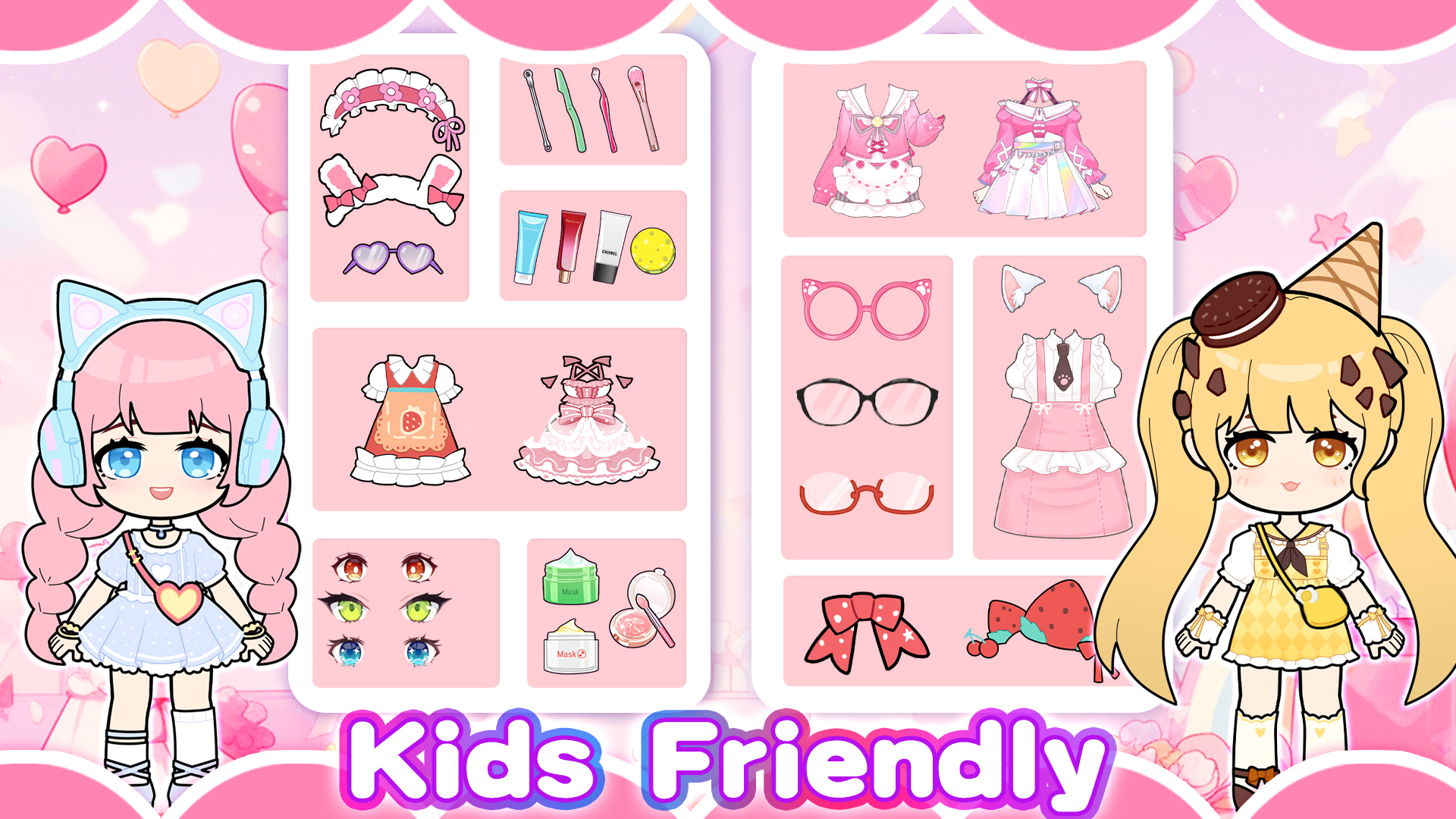 اسکرین شات 3 بازی Doll Makeup: Dress up for kids