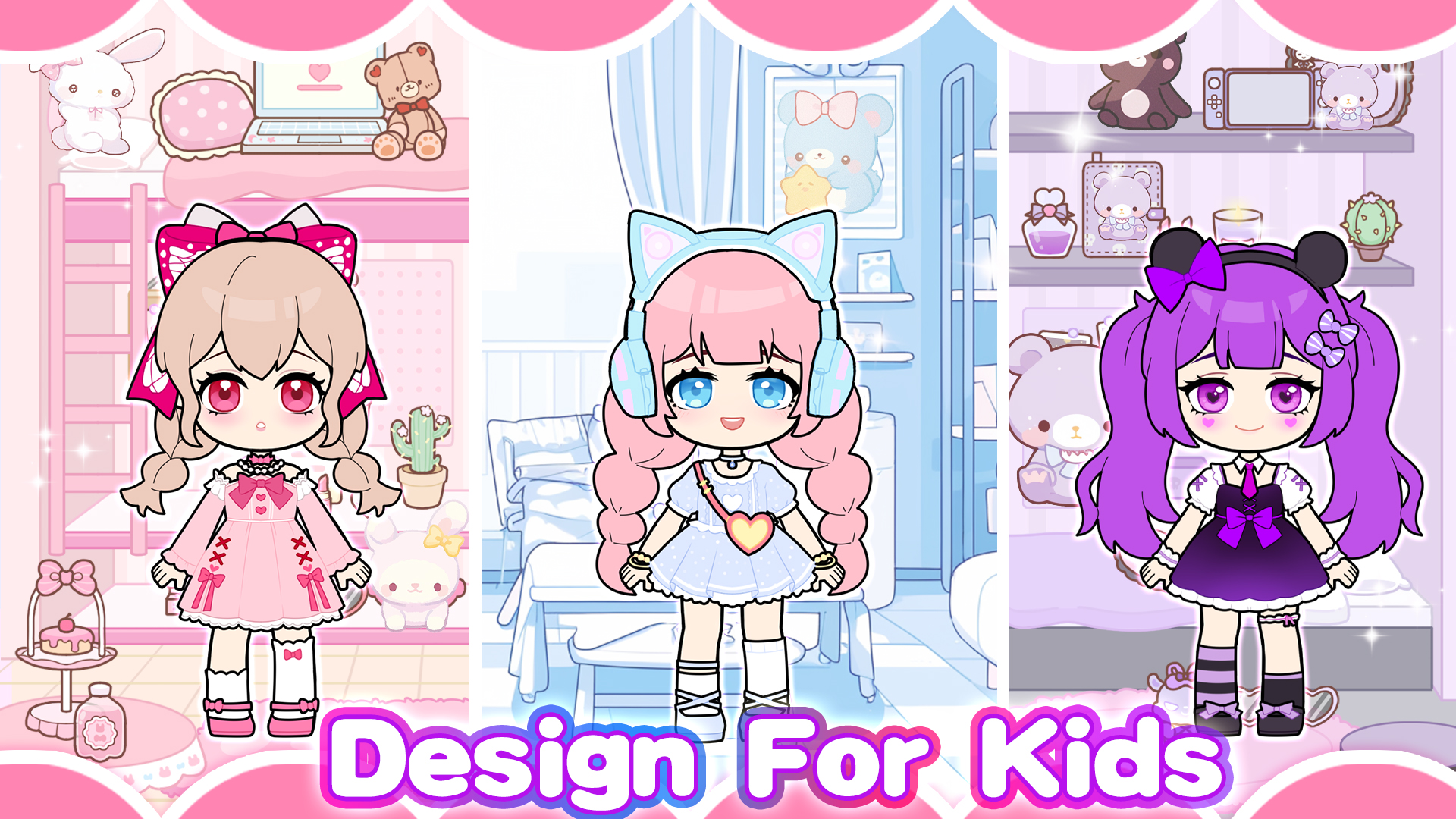 اسکرین شات 5 بازی Doll Makeup: Dress up for kids