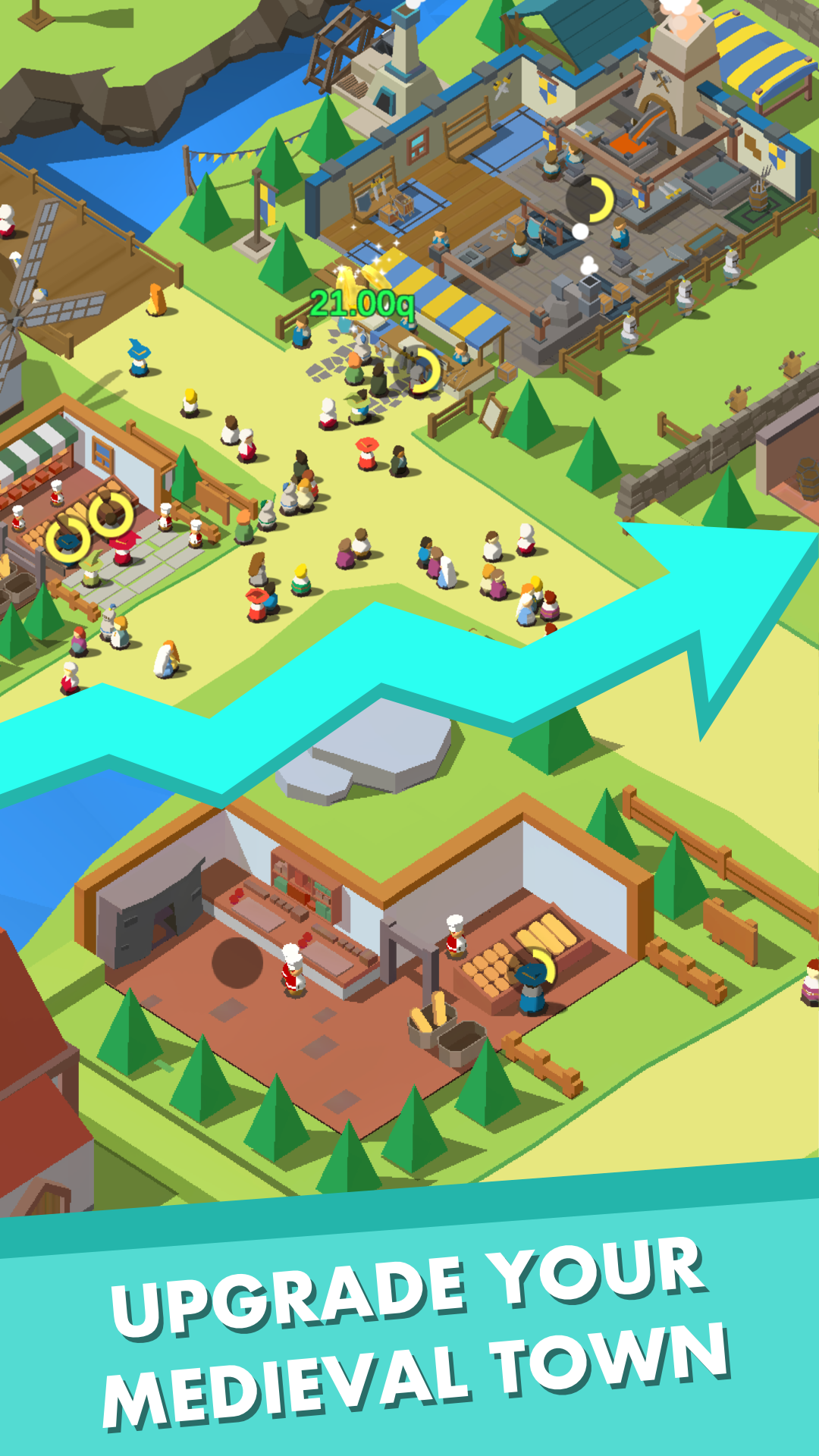 اسکرین شات 2 بازی Idle Medieval Town - Tycoon