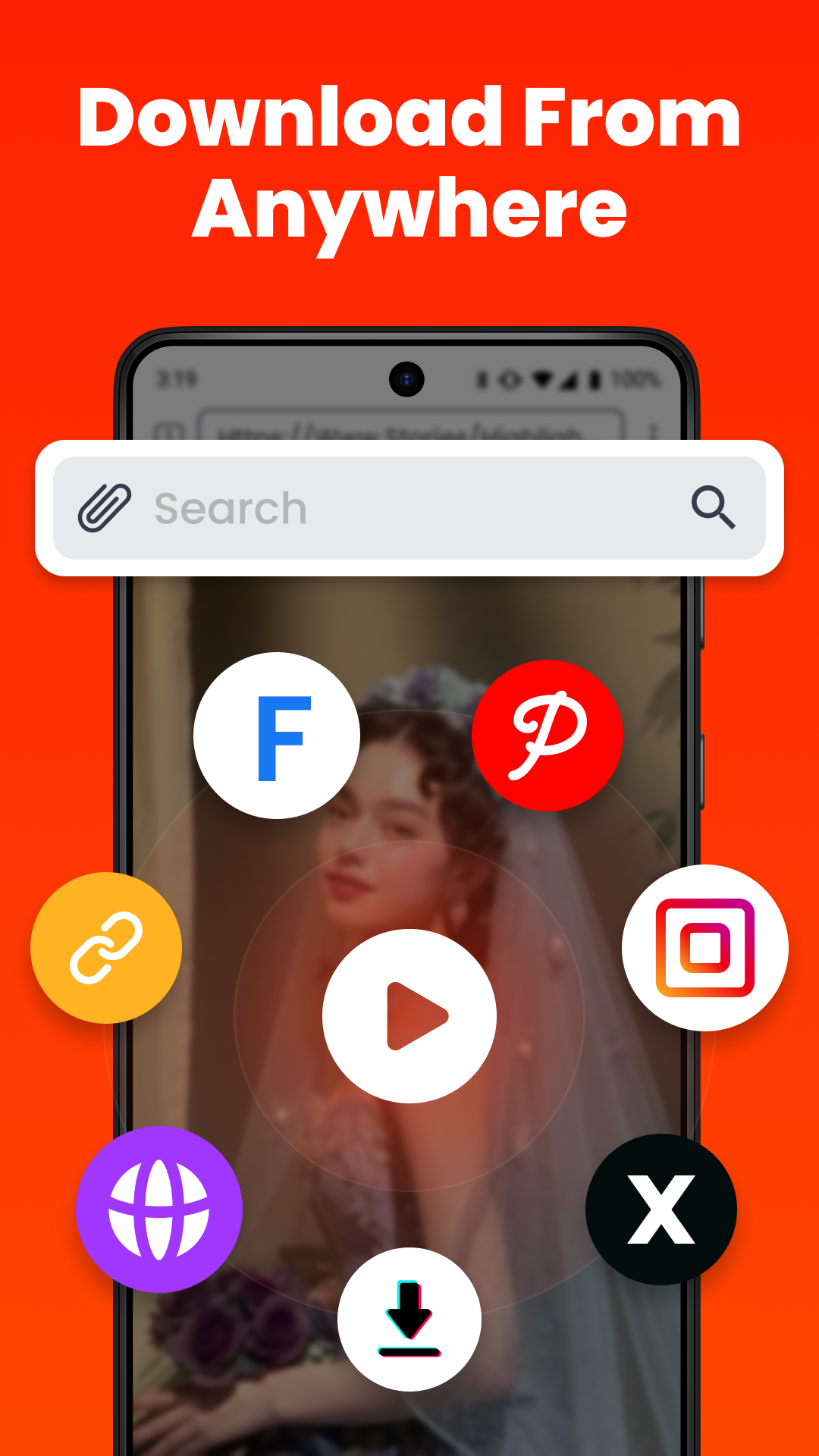 اسکرین شات 1 برنامه Video Downloader, Download All