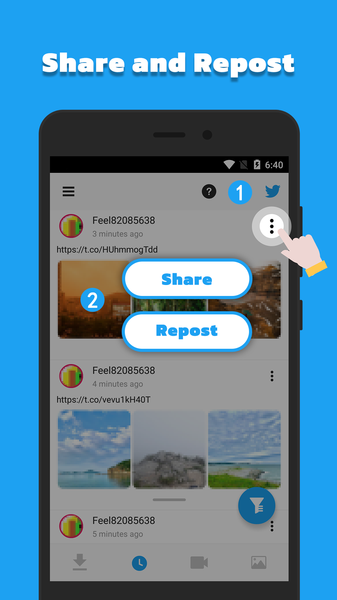 اسکرین شات 3 برنامه Video Downloader for Twitter