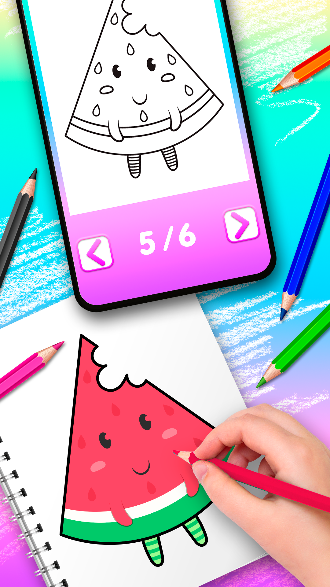 اسکرین شات 1 بازی How To Draw Kawaii: kids games