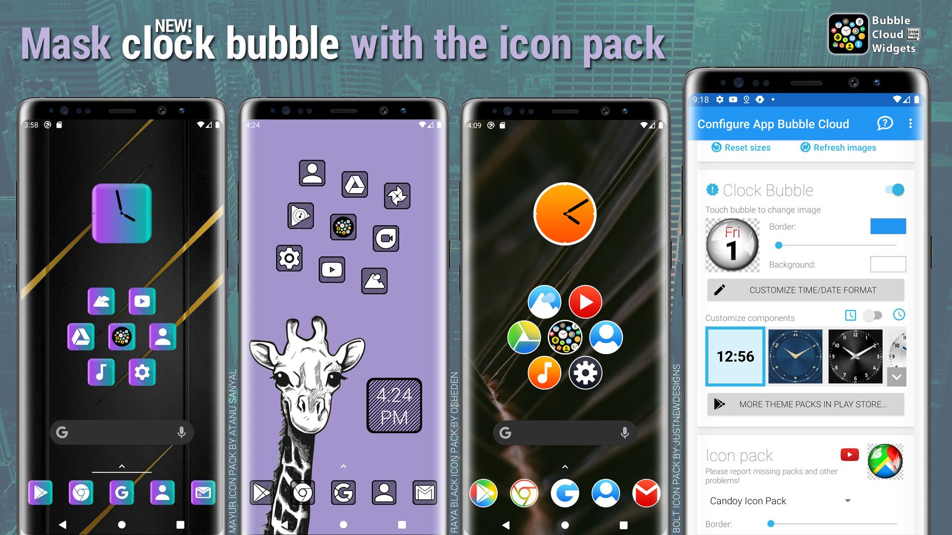 اسکرین شات 3 برنامه Bubble Cloud Widgets + Folders