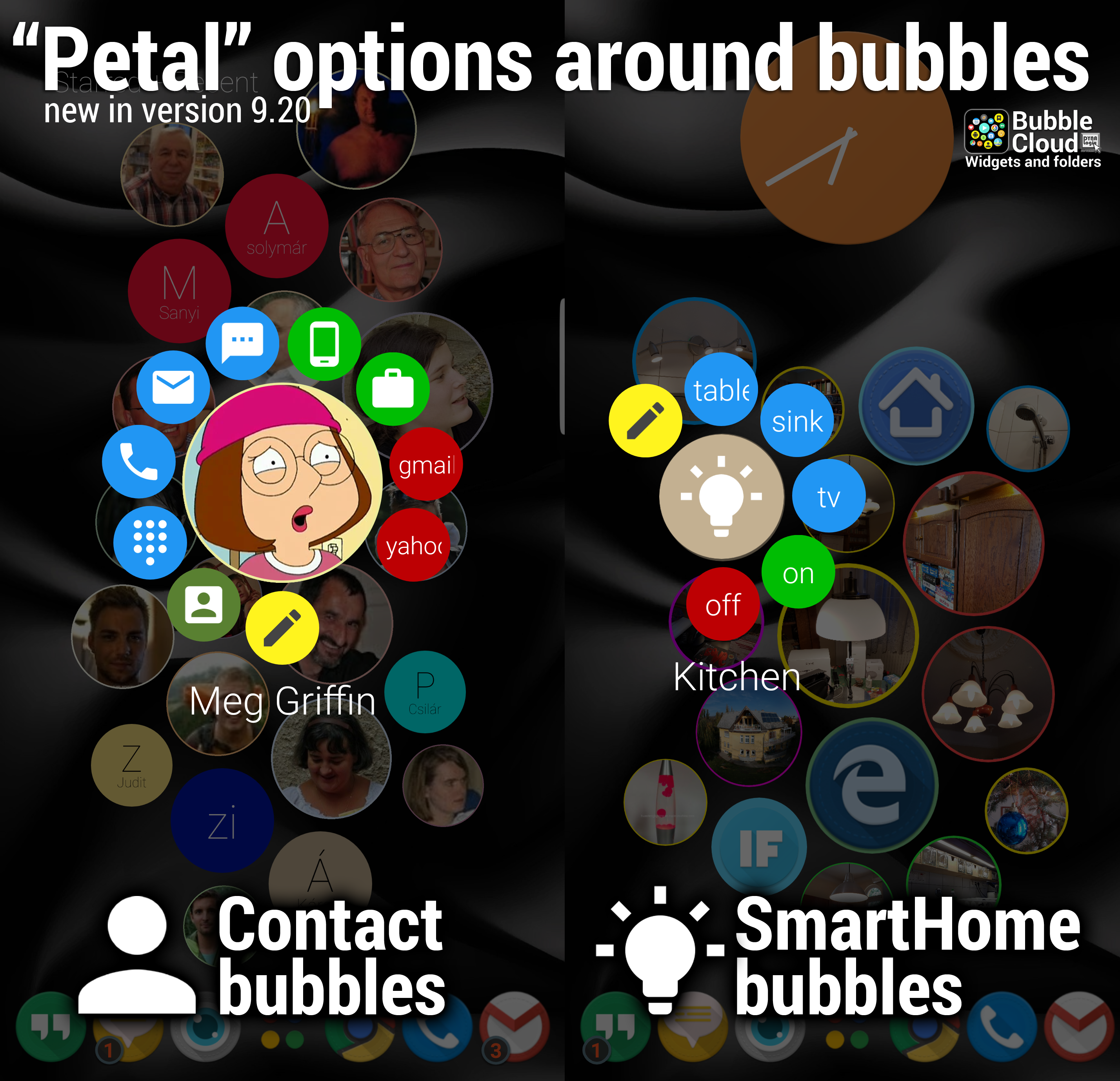اسکرین شات 4 برنامه Bubble Cloud Widgets + Folders
