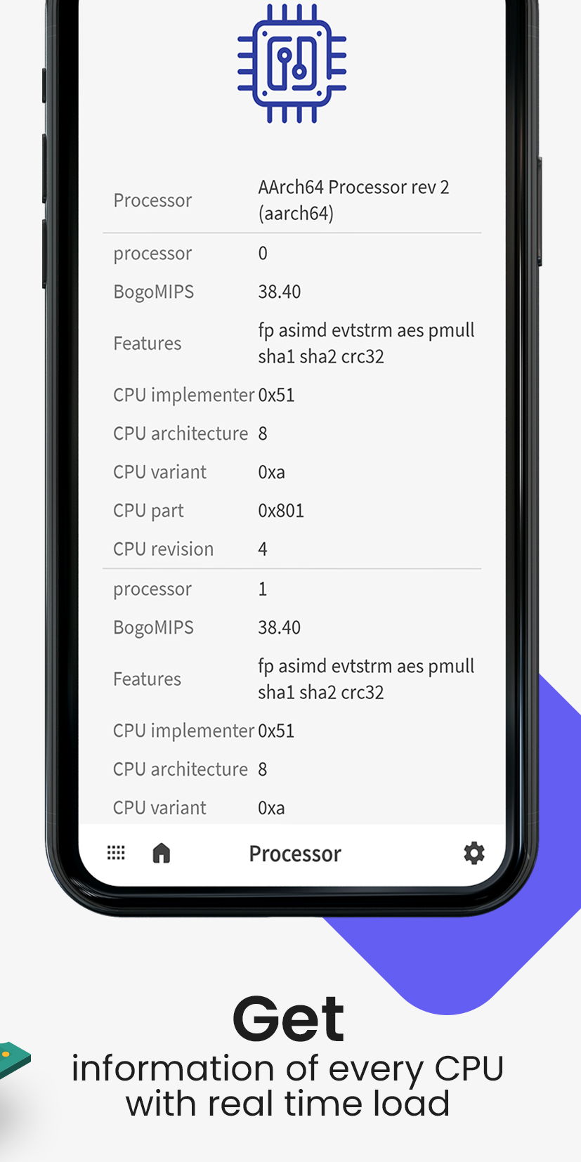 اسکرین شات 3 برنامه Device Info: System & CPU Info