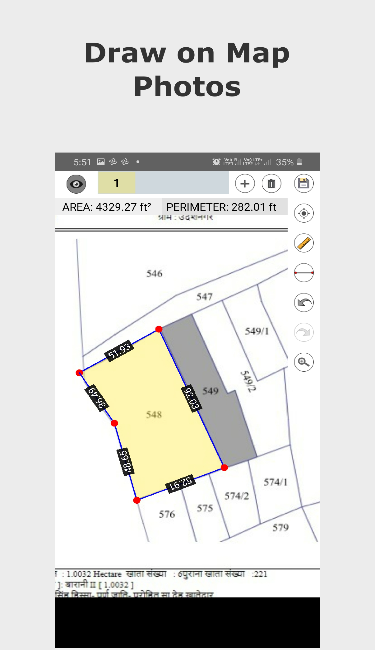 اسکرین شات 7 برنامه Easy Area : Land Area Measure