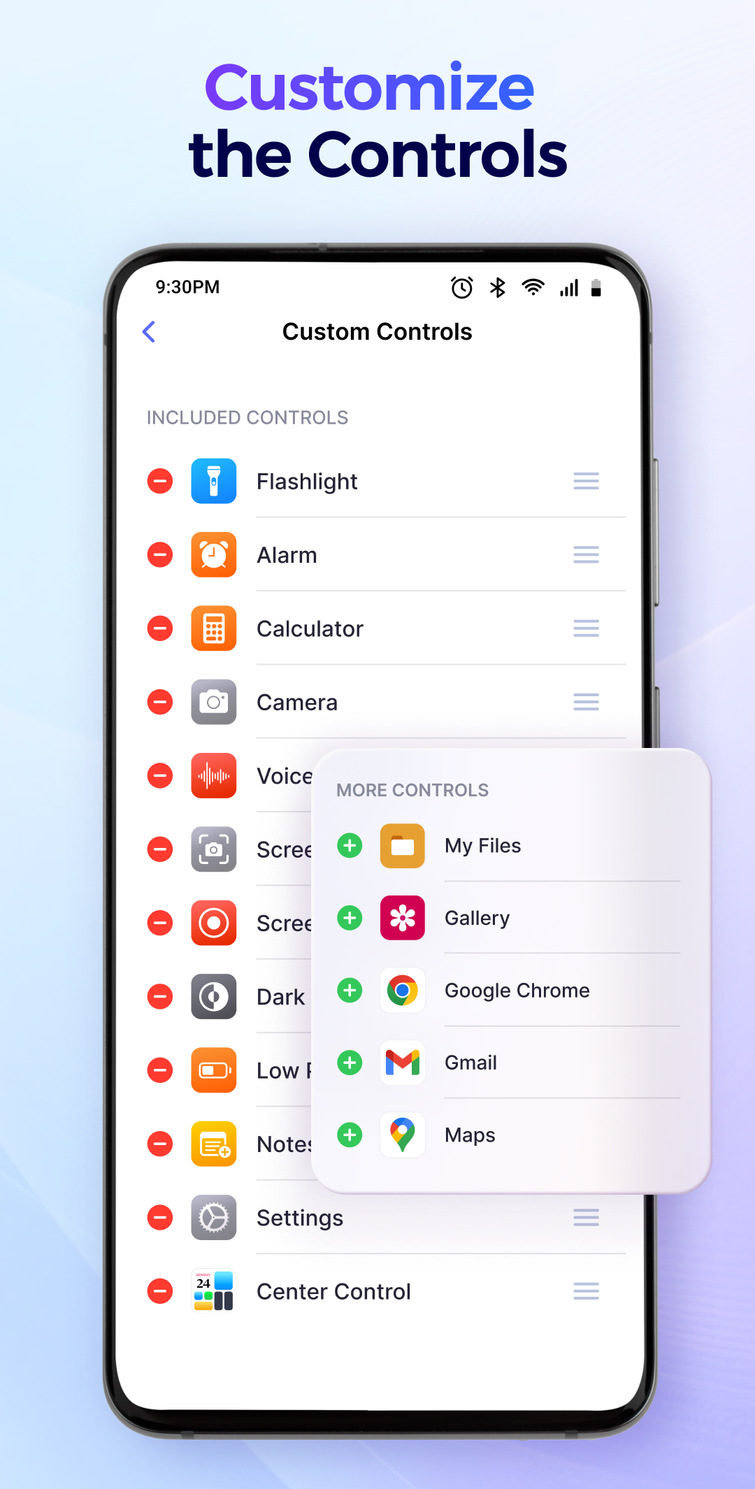 اسکرین شات 2 برنامه Control Center - Stable & Easy