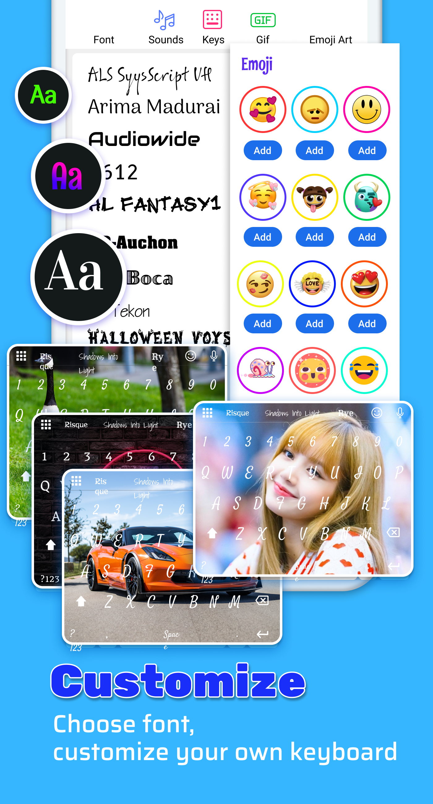 اسکرین شات برنامه Fonts Keyboard & Emoji 1