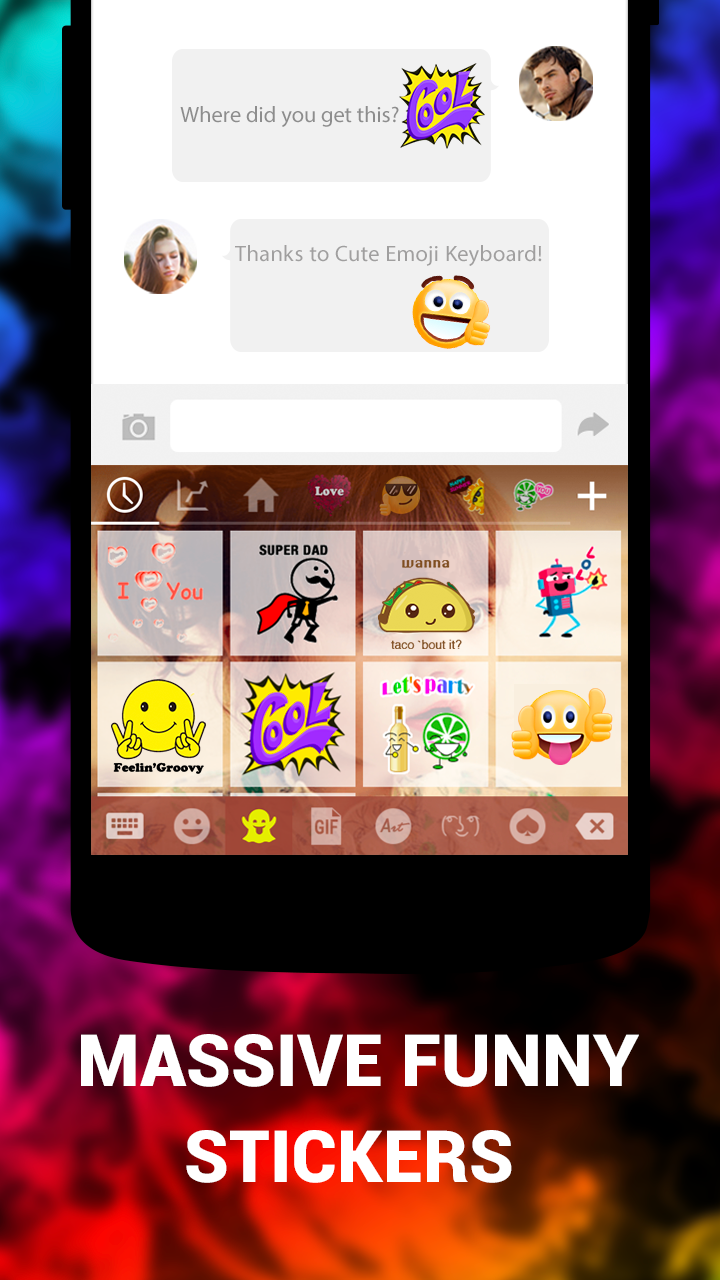 اسکرین شات 2 برنامه Emoji Keyboard Cute Emoticons
