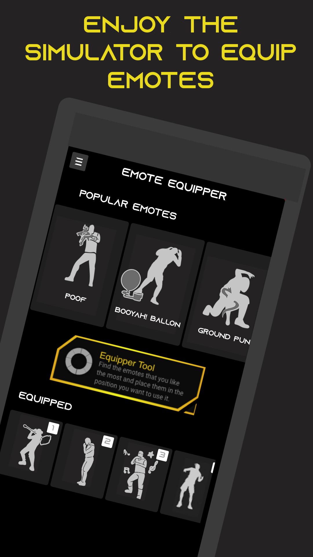 اسکرین شات 1 برنامه Emotes Equipper Tool Simulator
