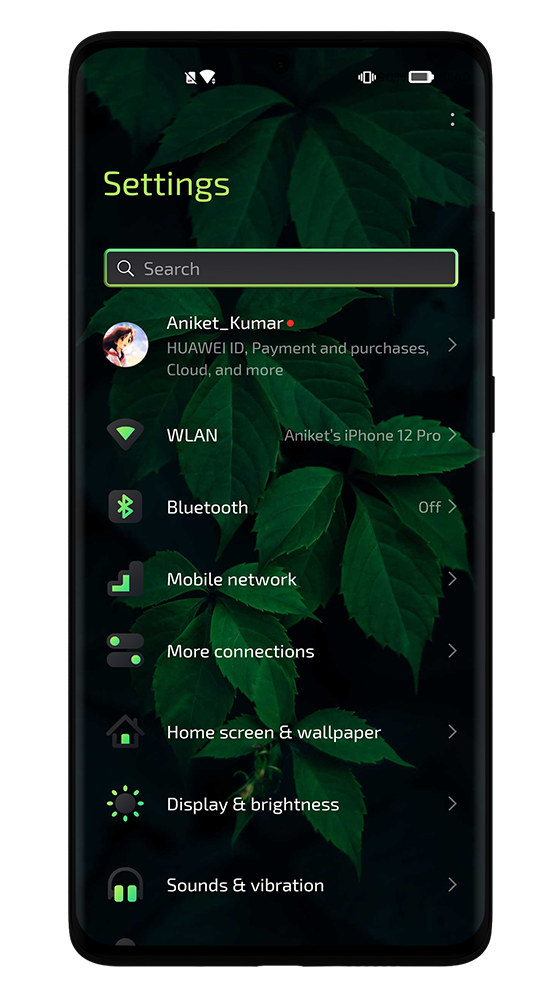 اسکرین شات 5 برنامه Dark Minimal EMUI 10/11 Theme